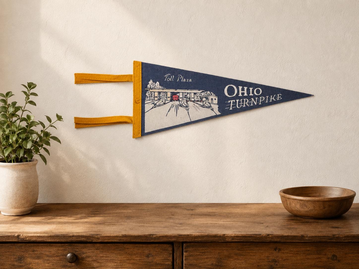 Vintage Ohio Turnpike Felt Pennant