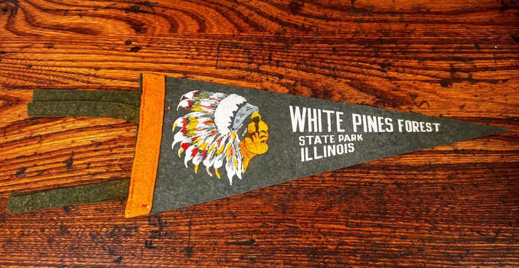 Vintage White Pines Forest Felt Pennant