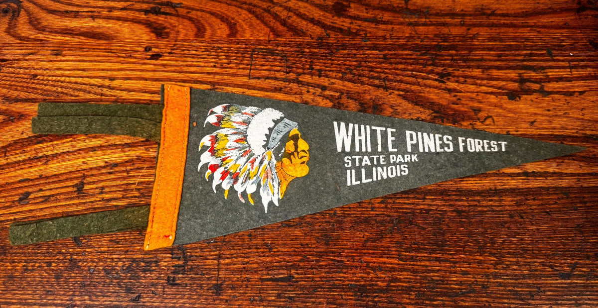 Vintage White Pines Forest Felt Pennant