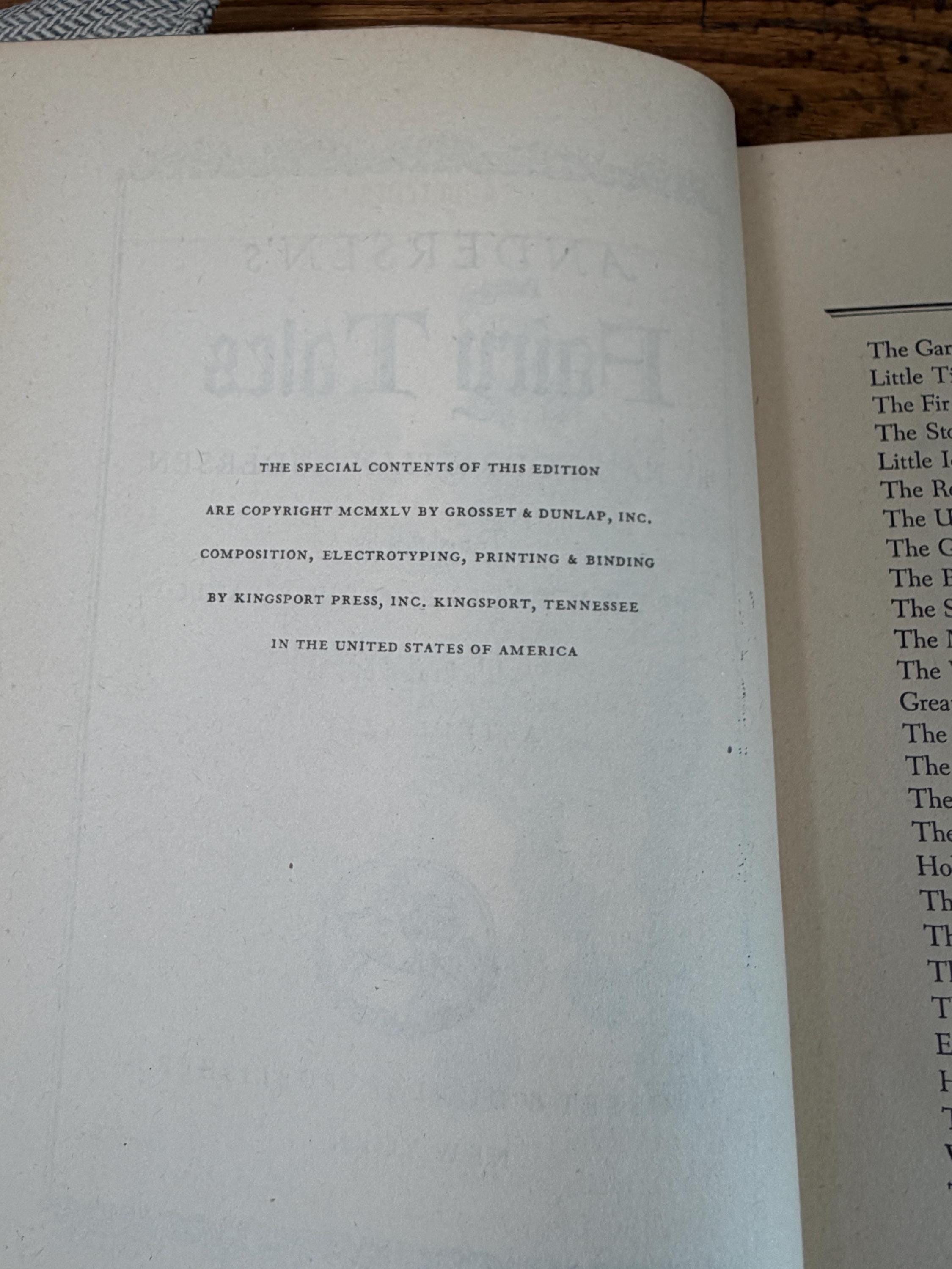 Andersen’s Fairy Tales by Hans Christian Andersen | Hardback 1955