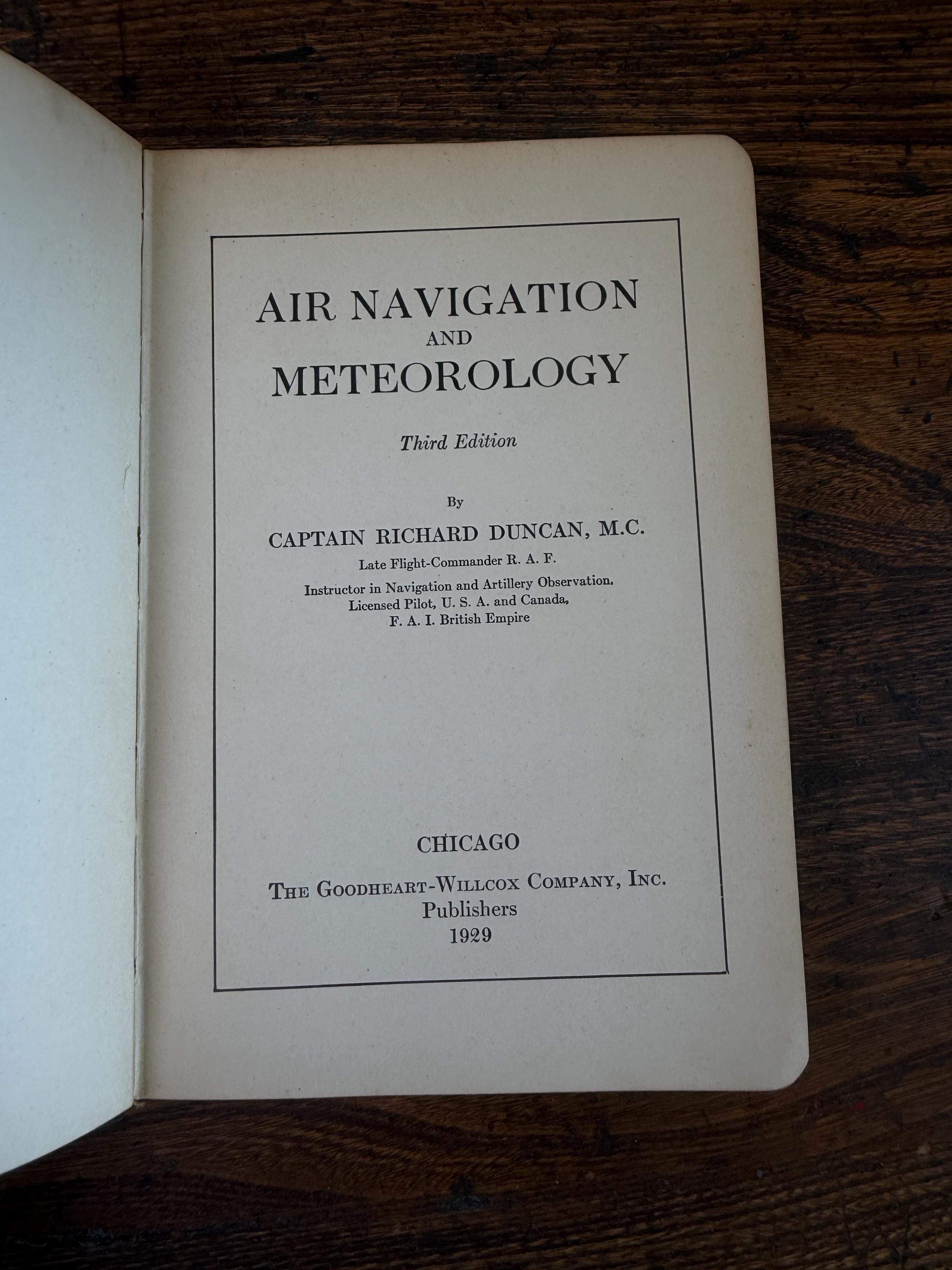 Air Navigation and Meteorology by Richard Duncan | Hardcover 1929