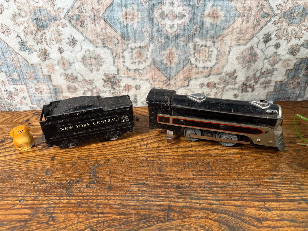 Vintage Marx Marlines Electric Train | New York Central Tin Locomotive and Tender | O Gauge