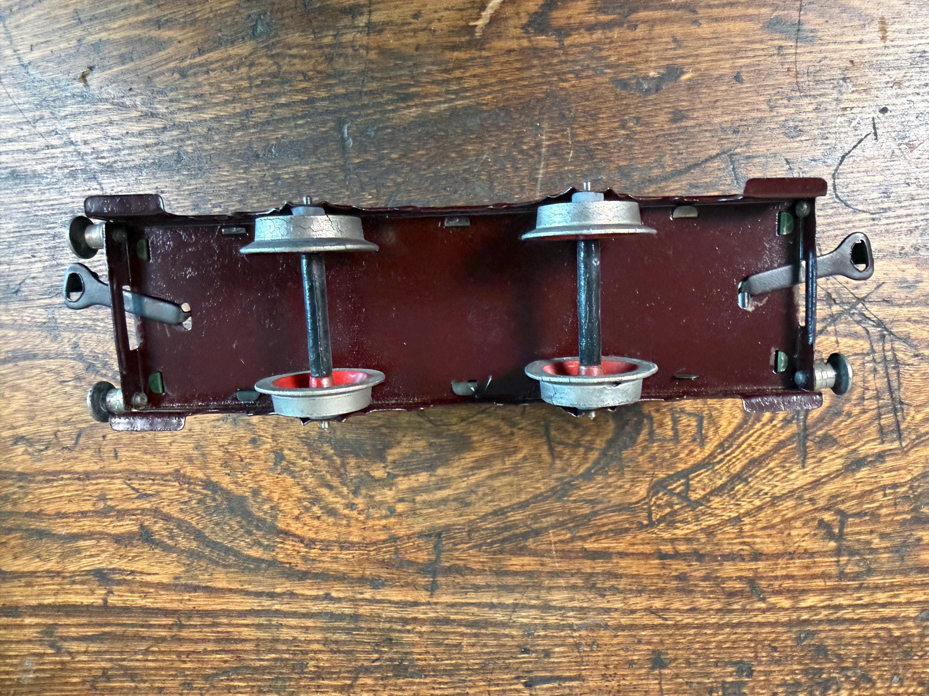 Vintage Marx O Gauge Tin Passenger Cars Set of 4 | Lithographed Train Coaches | Mid Century Toy Train