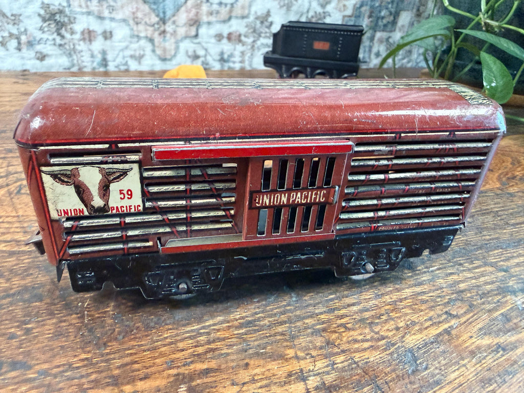 Vintage Marx O Gauge Freight Car Set | Rock Island Gondola Santa Fe Tank Union Pacific Stock Car & Tender