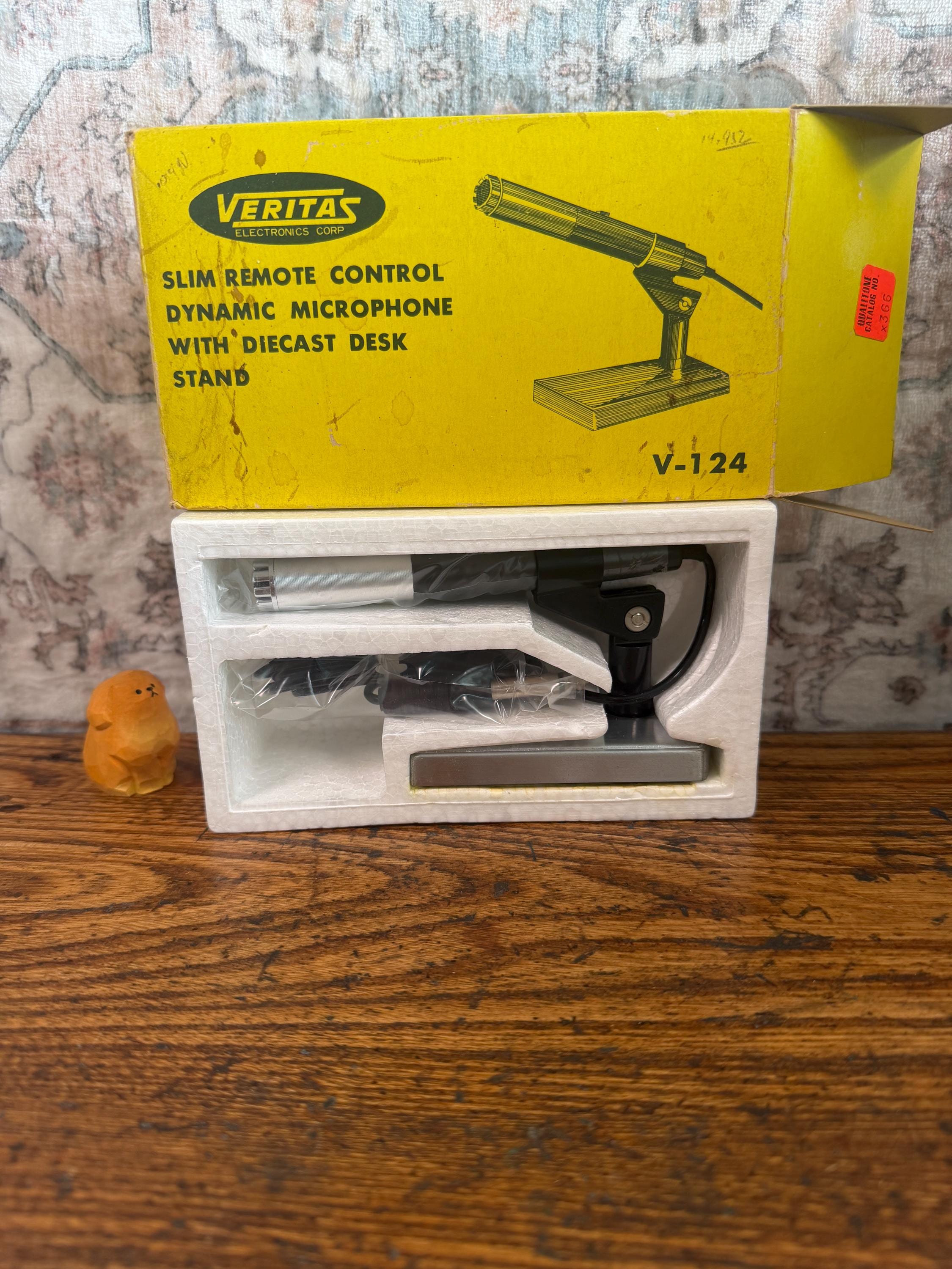 Veritas Slim Remote Control Microphone V-124 | Vintage Dynamic Mic with Desk Stand