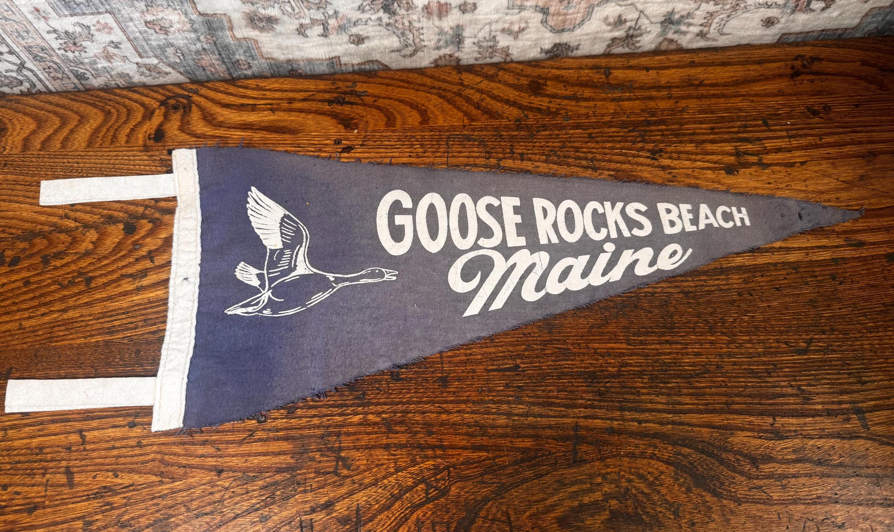 Vintage Goose Rocks Beach Felt Pennant