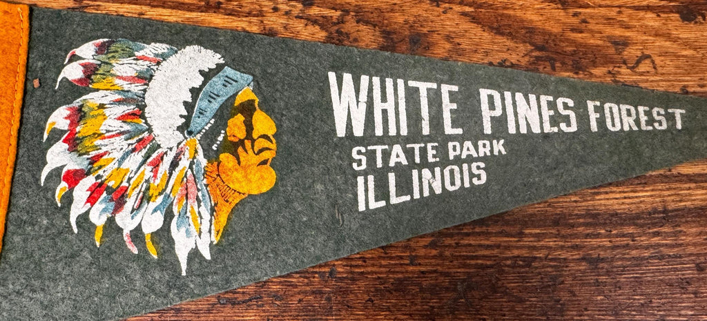 Vintage White Pines Forest Felt Pennant
