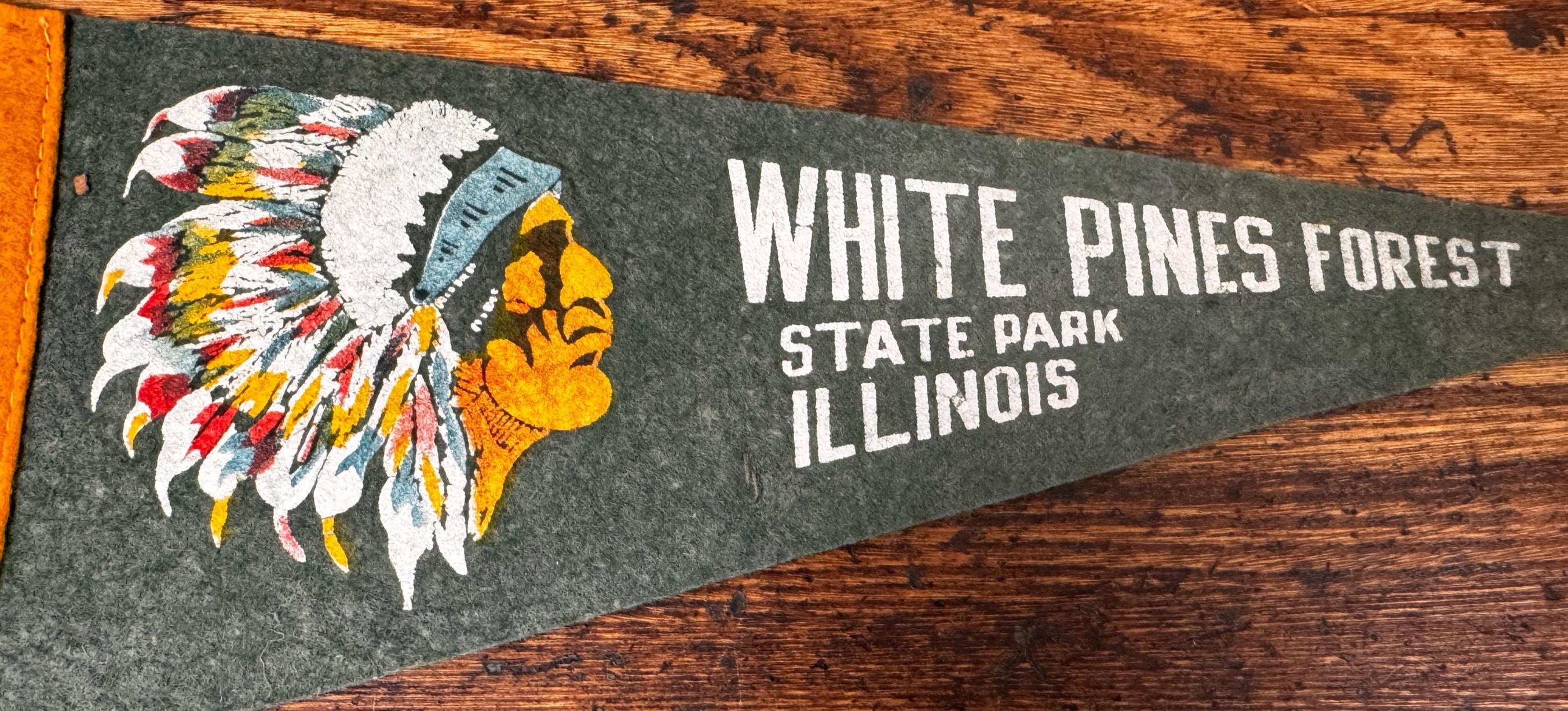 Vintage White Pines Forest Felt Pennant