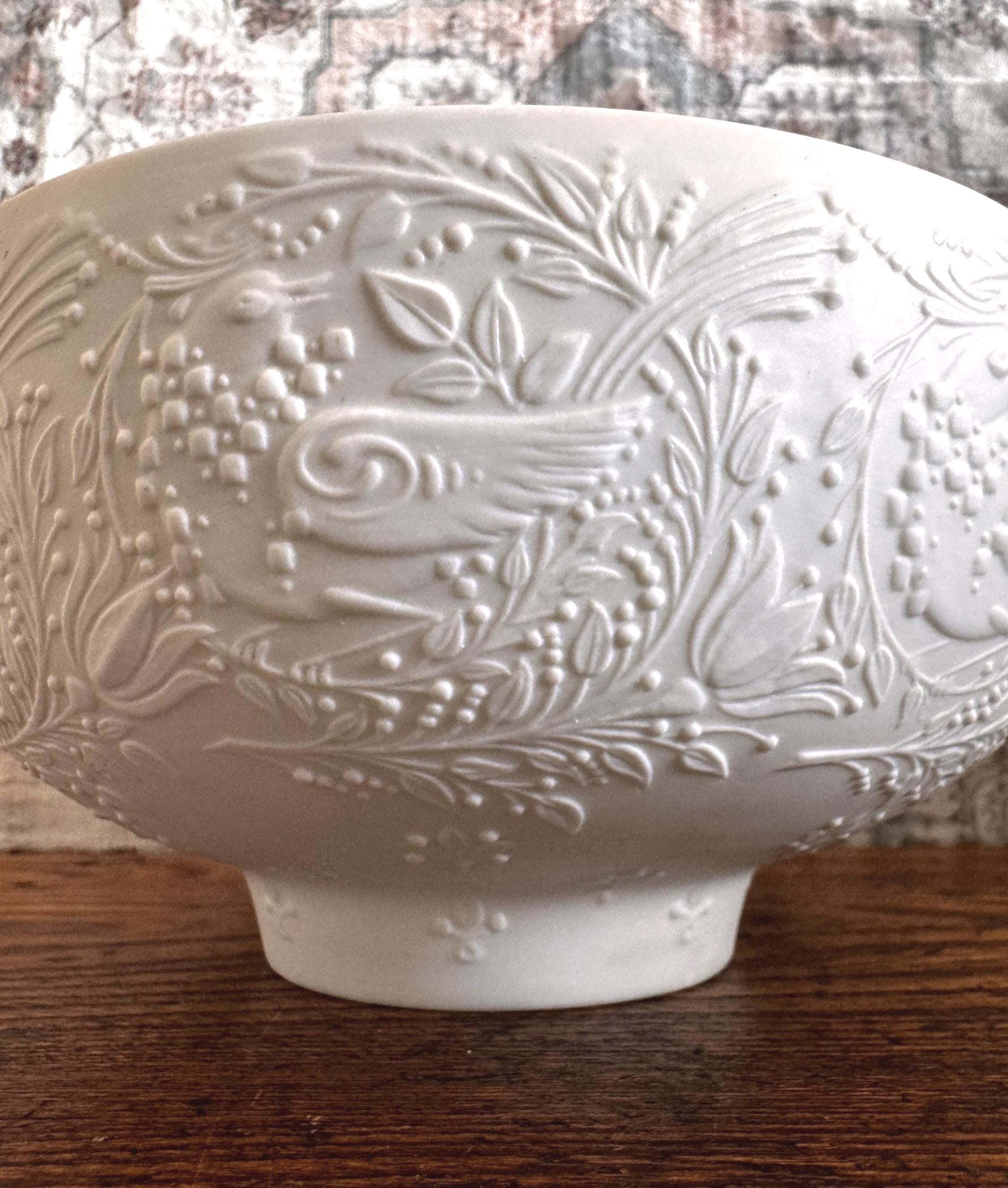 Vintage Rosenthal Bjorn Wiinblad White Porcelain Fantasy Pedestal Bowl