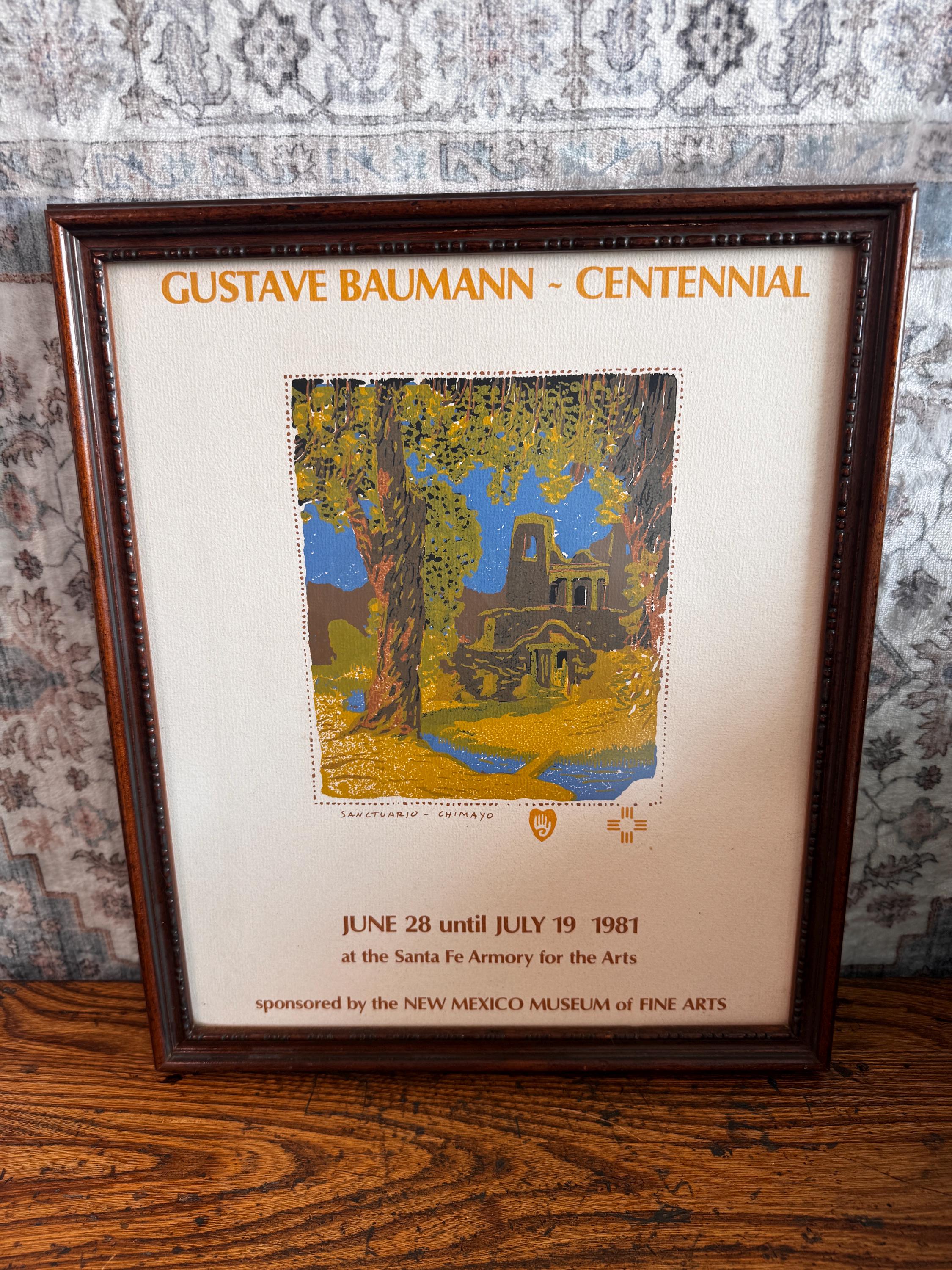 1981 Gustave Baumann Centennial Exhibition Framed Print | Santuario Chimayó