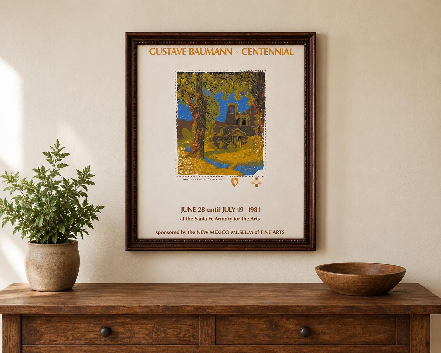 1981 Gustave Baumann Centennial Exhibition Framed Print | Santuario Chimayó