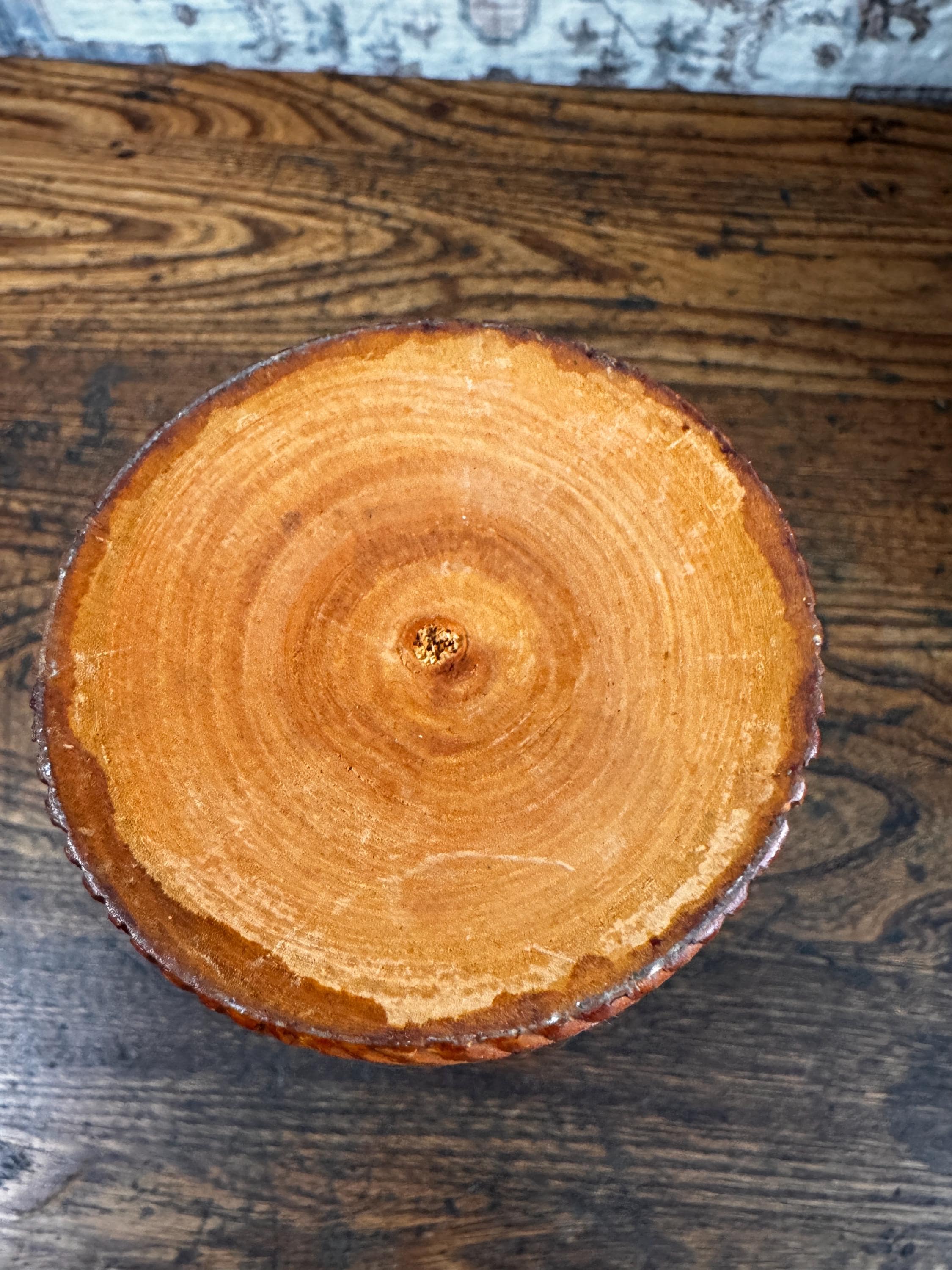 Vintage Hand Carved Botanical Wood Vase