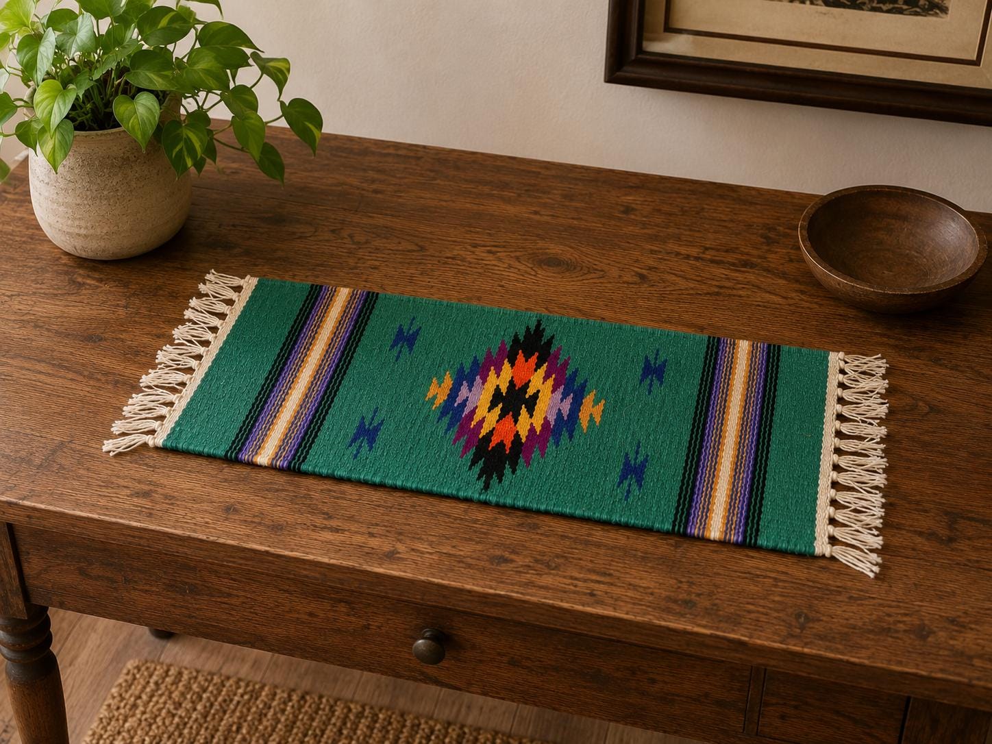 Handwoven Southwestern Wool Table Runner