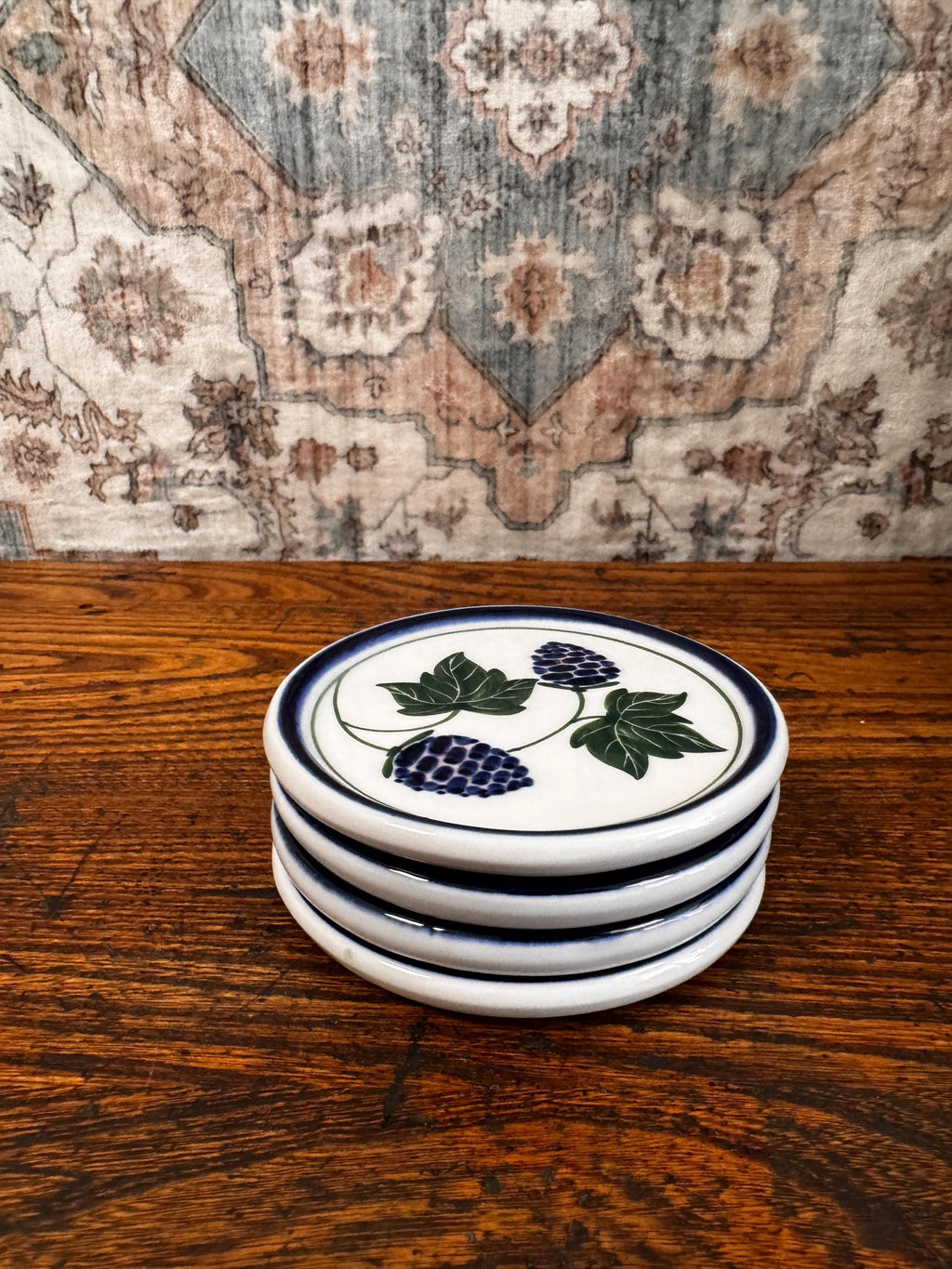 Dansk Hand Painted Fruit Coaster Set