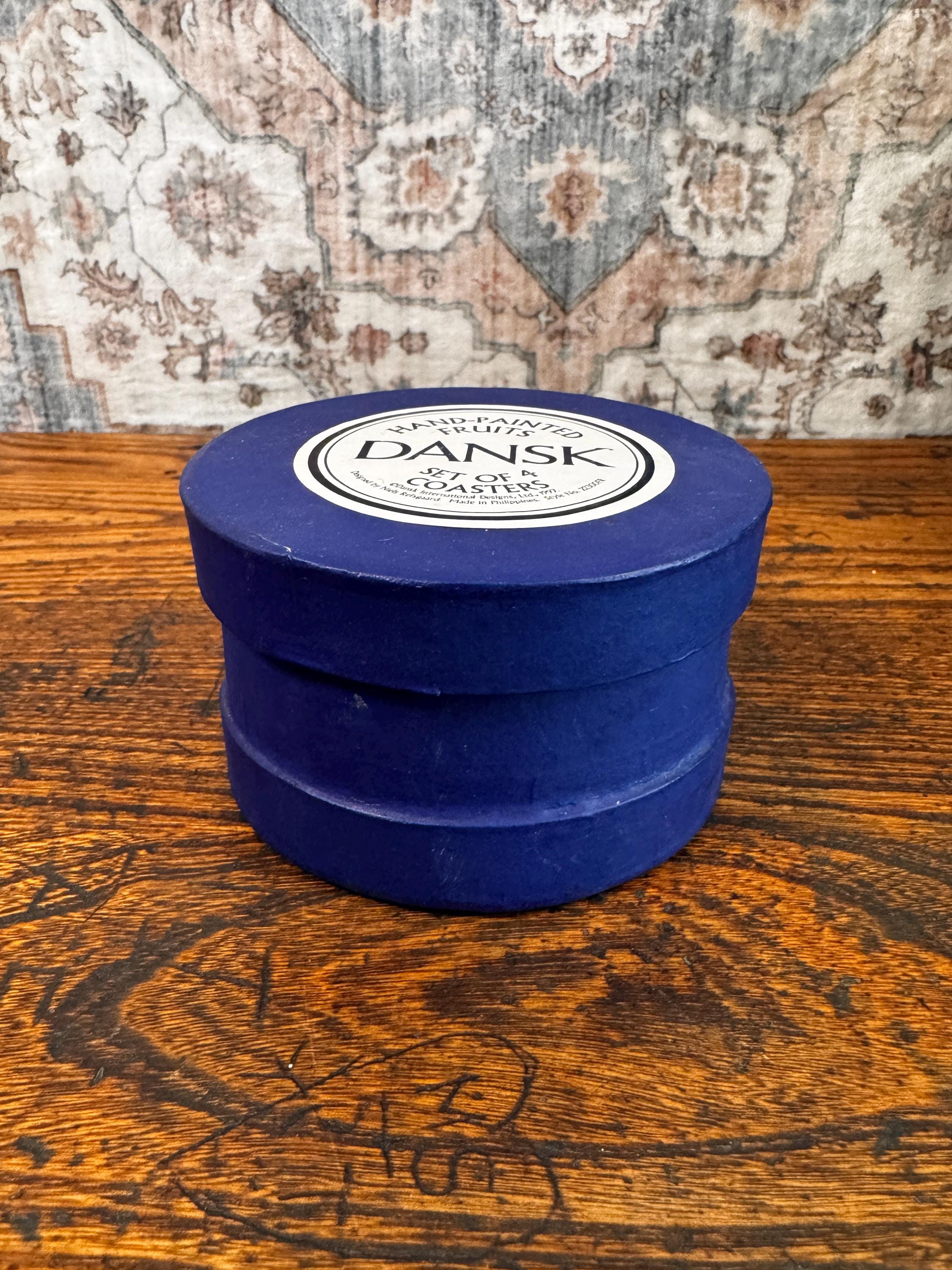 Vintage 1997 Dansk Hand Painted Fruit Coaster Set