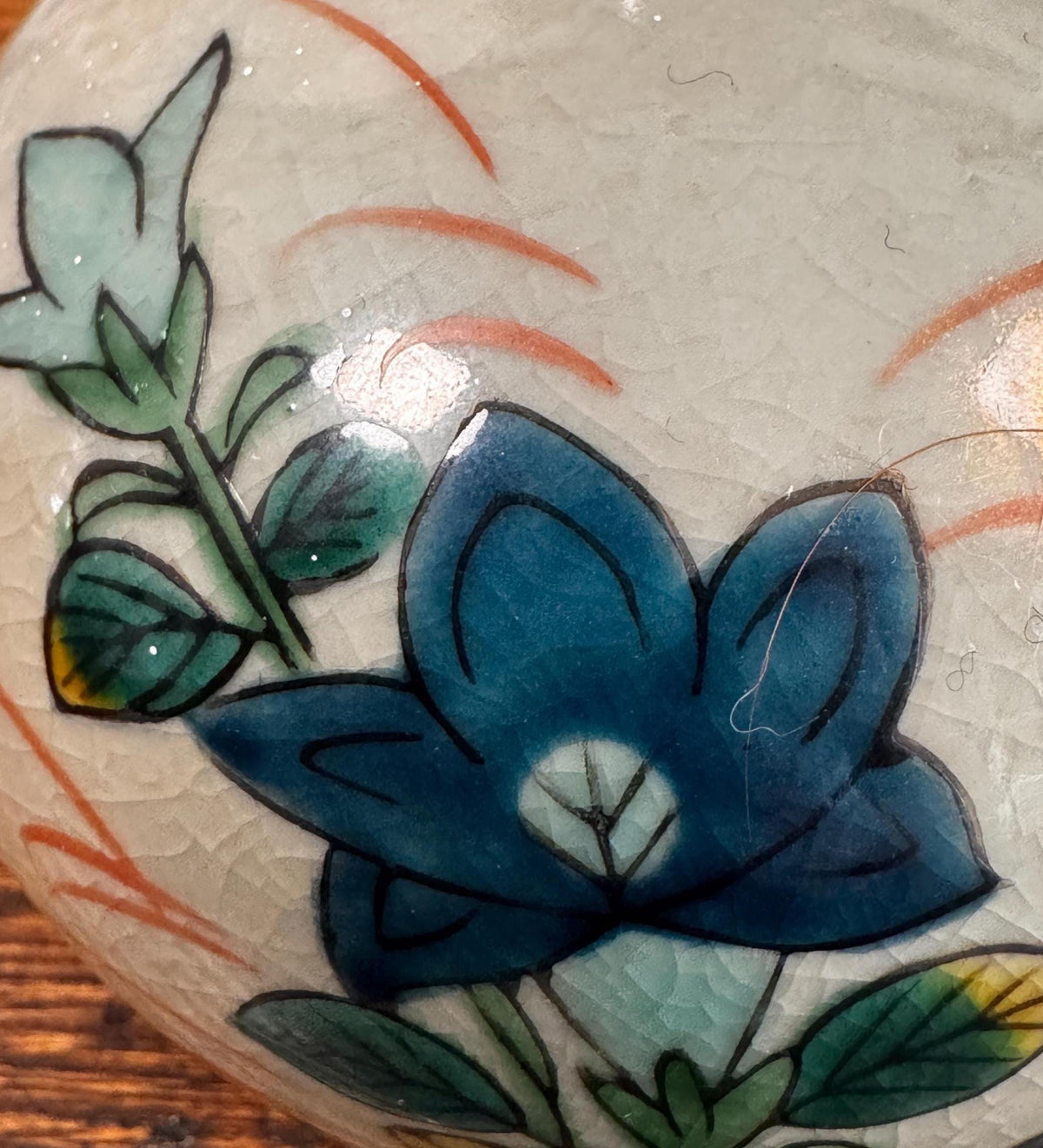 Kutani Style Green Floral Porcelain Vase