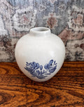 Vintage Pfaltzgraff Yorktowne Blue Floral Stoneware Bud Vase