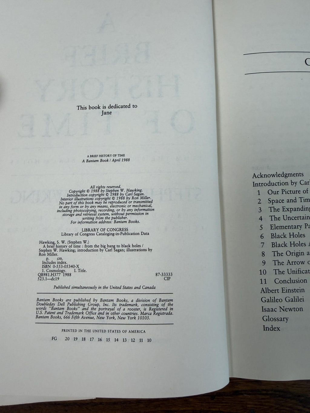 A Brief History of Time Stephen Hawking | 1988 Hardcover