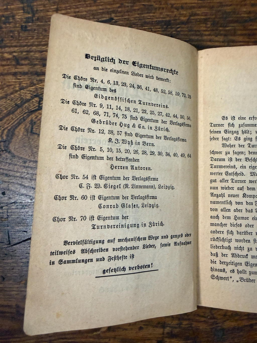 Swiss Gymnastics Federation Songbook | 1922 Paperback