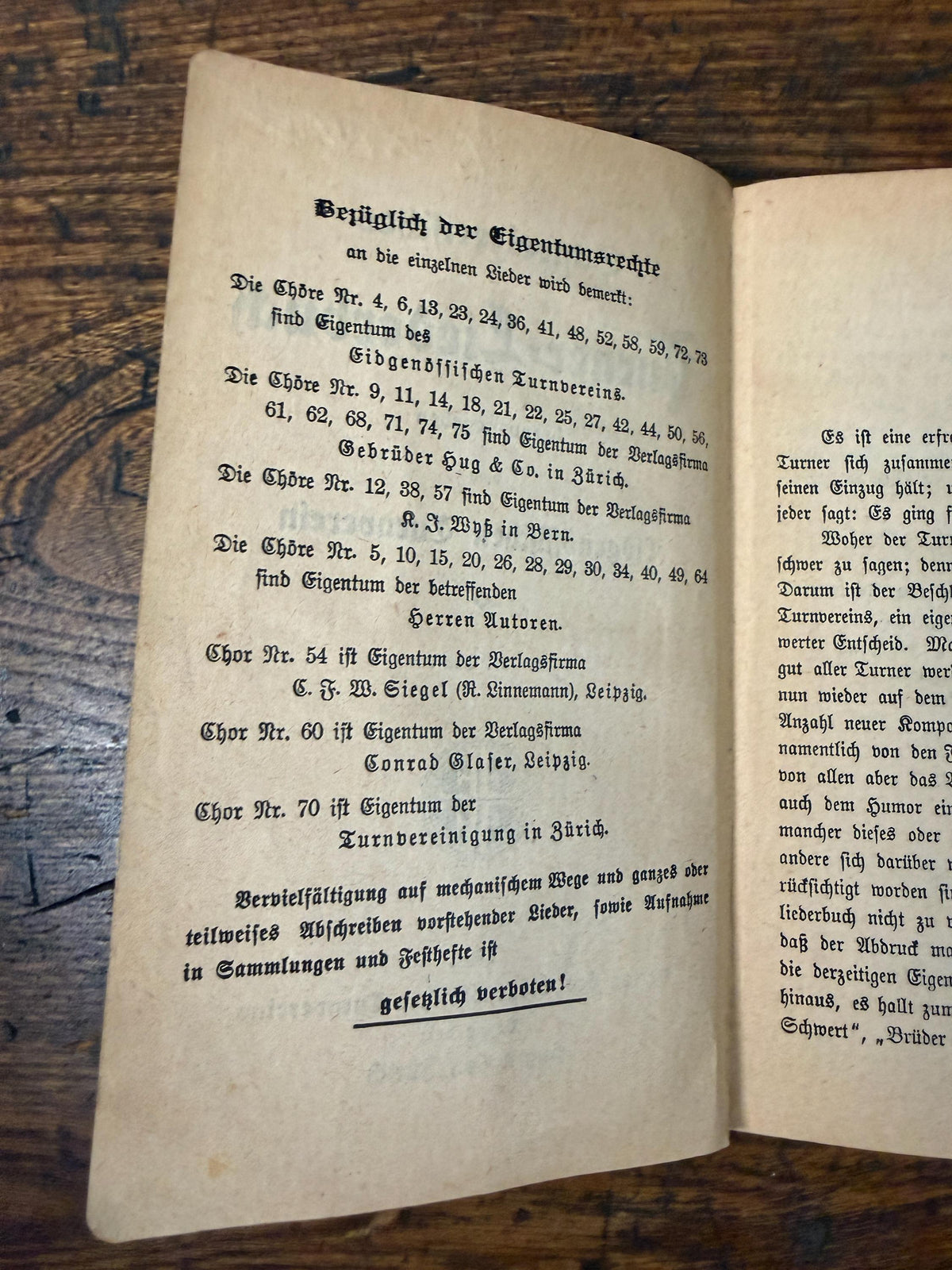 Swiss Gymnastics Federation Songbook | 1922 Paperback