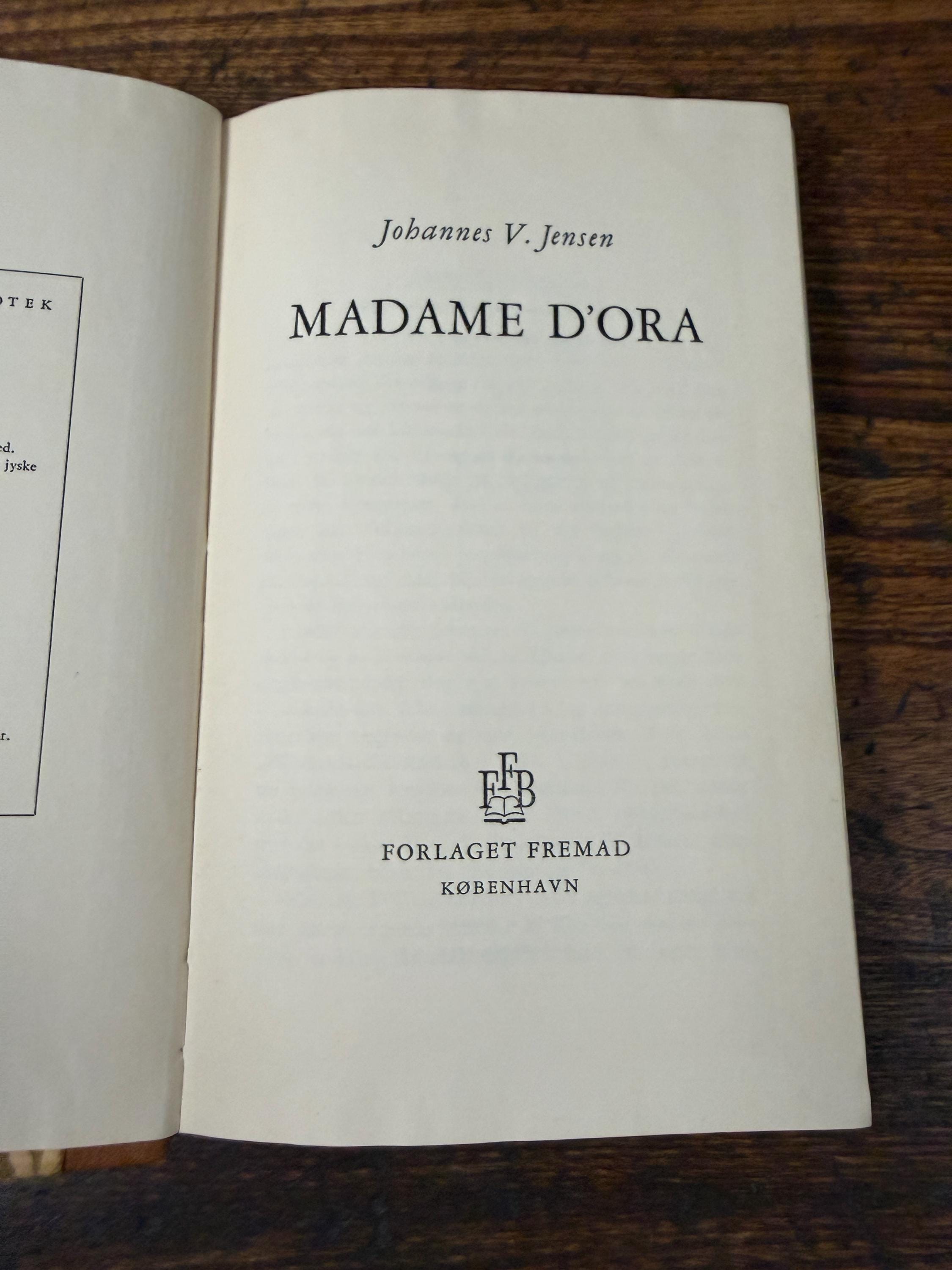 Vintage 1953 Madame D’Ora Johannes V. Jensen Danish Hardcover Novel