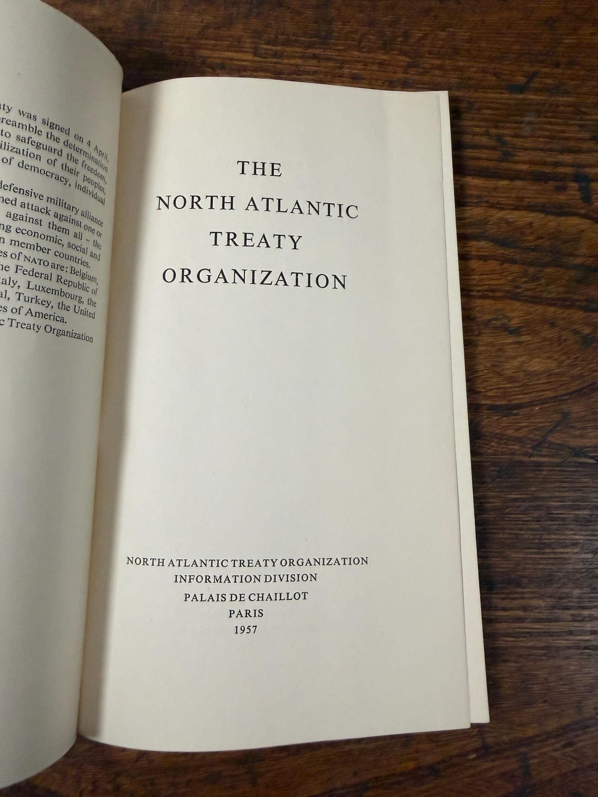 NATO Paris Fifth Edition | 1957 Paperback