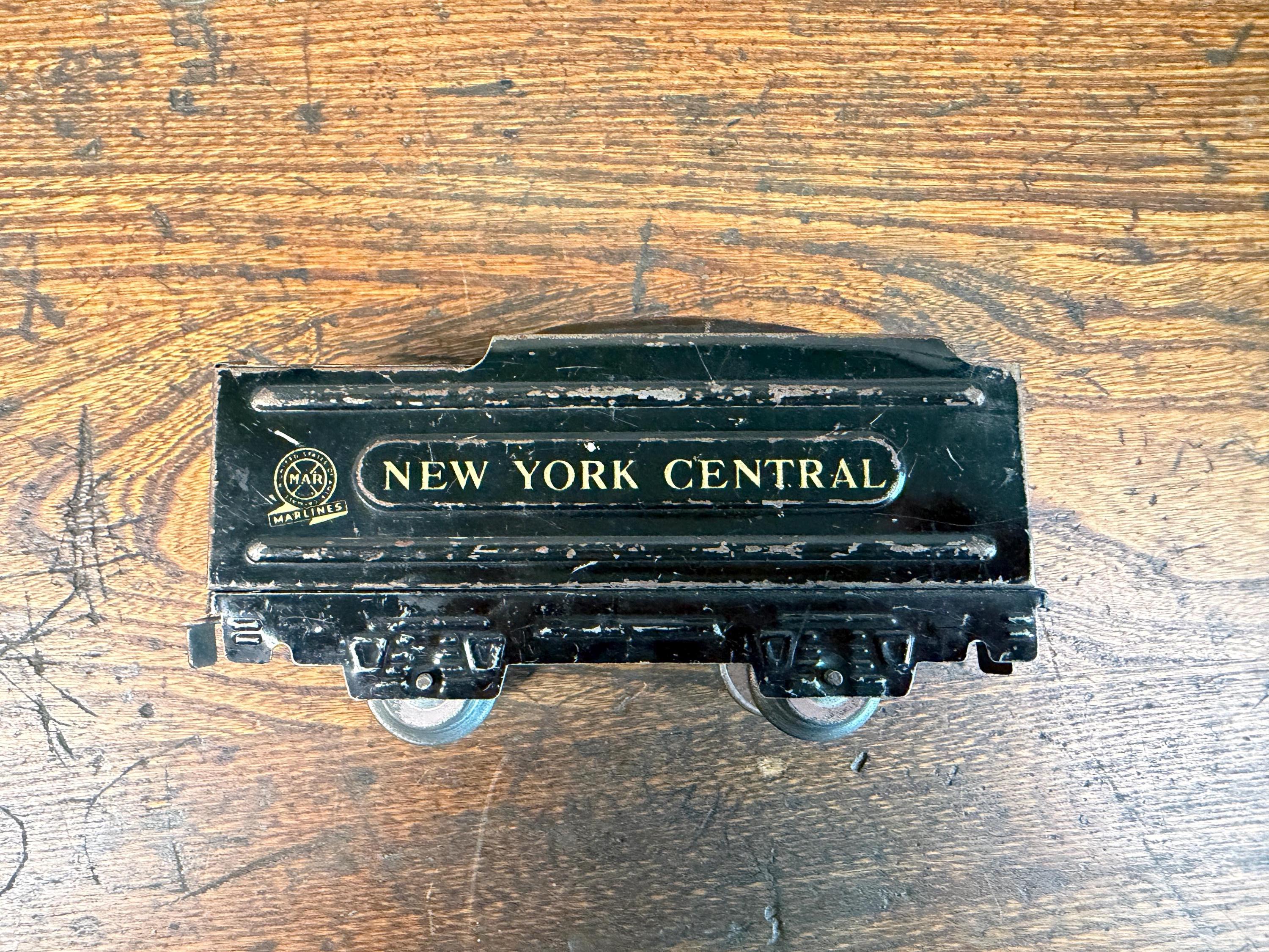 Vintage Marx Marlines Electric Train | New York Central Tin Locomotive and Tender | O Gauge