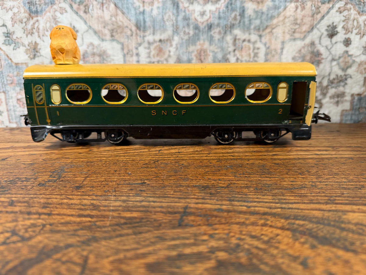 Vintage Hornby Meccano France SNCF Passenger Coach | French Tinplate Train Car | O Gauge