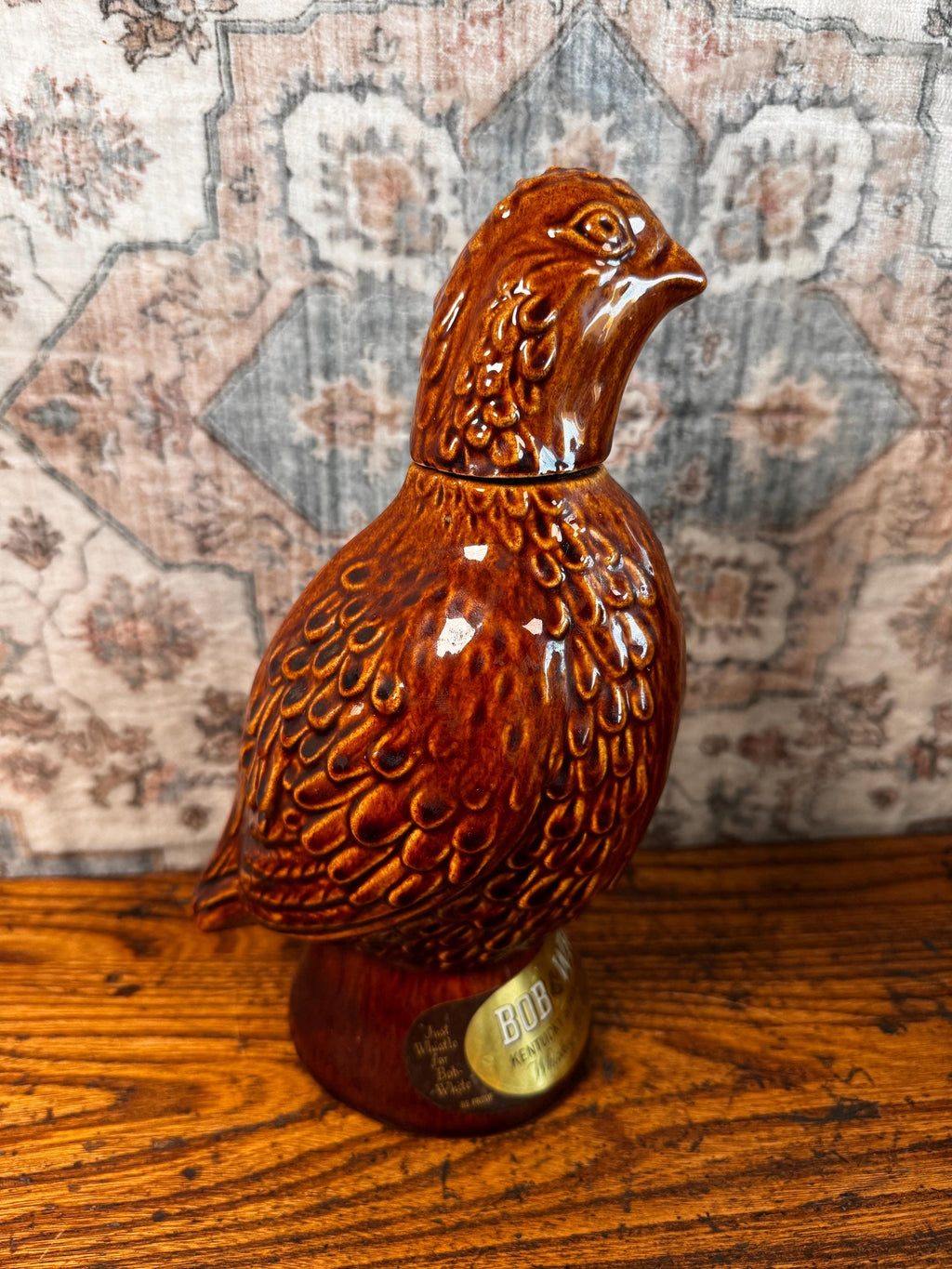 Bob White Kentucky Straight Bourbon Whiskey Ceramic Liquor Bottle 1968
