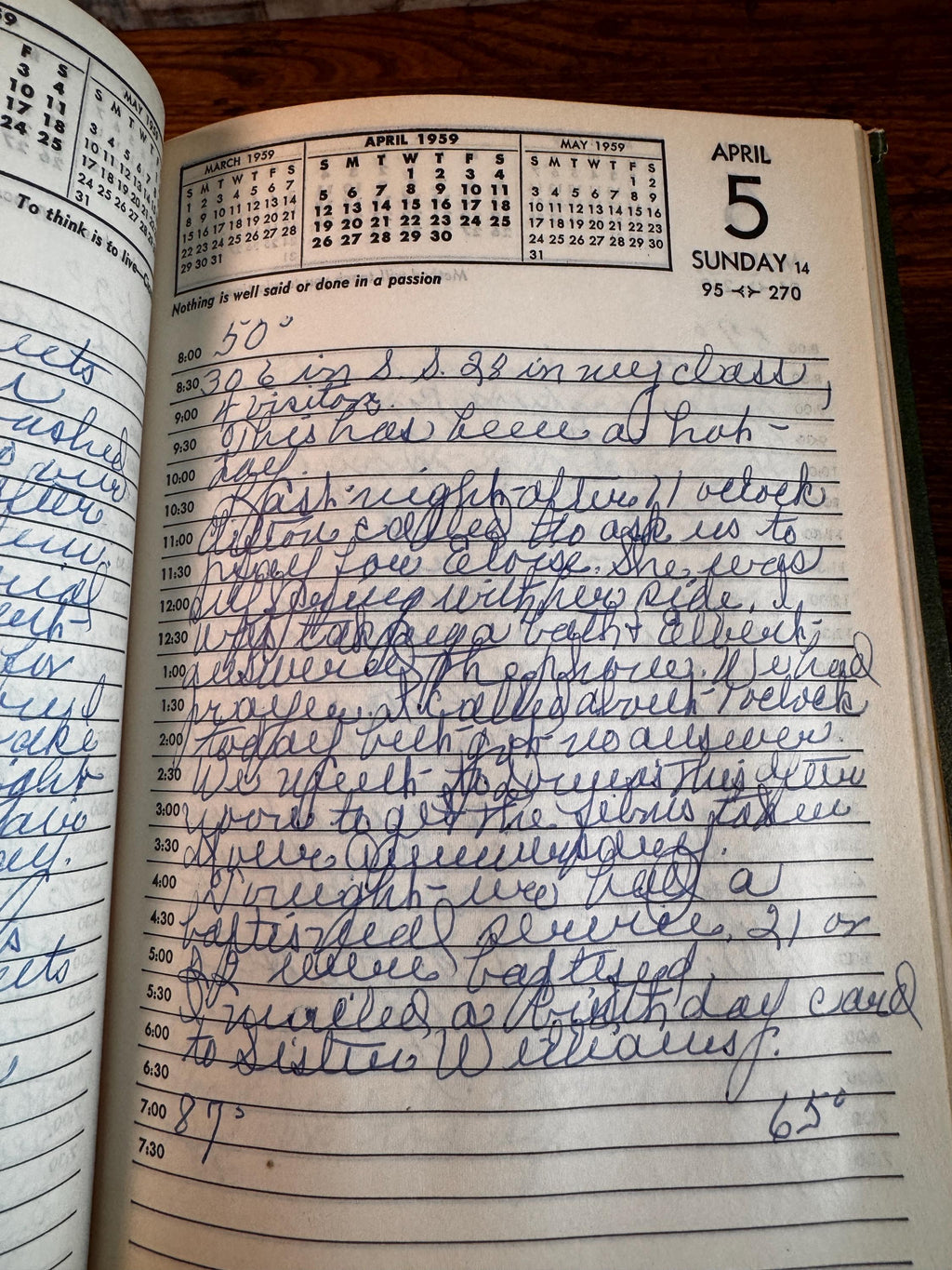 Dailyguide The Silent Secretary 1959 Diary - Oklahoma Woman's Handwritten Entries