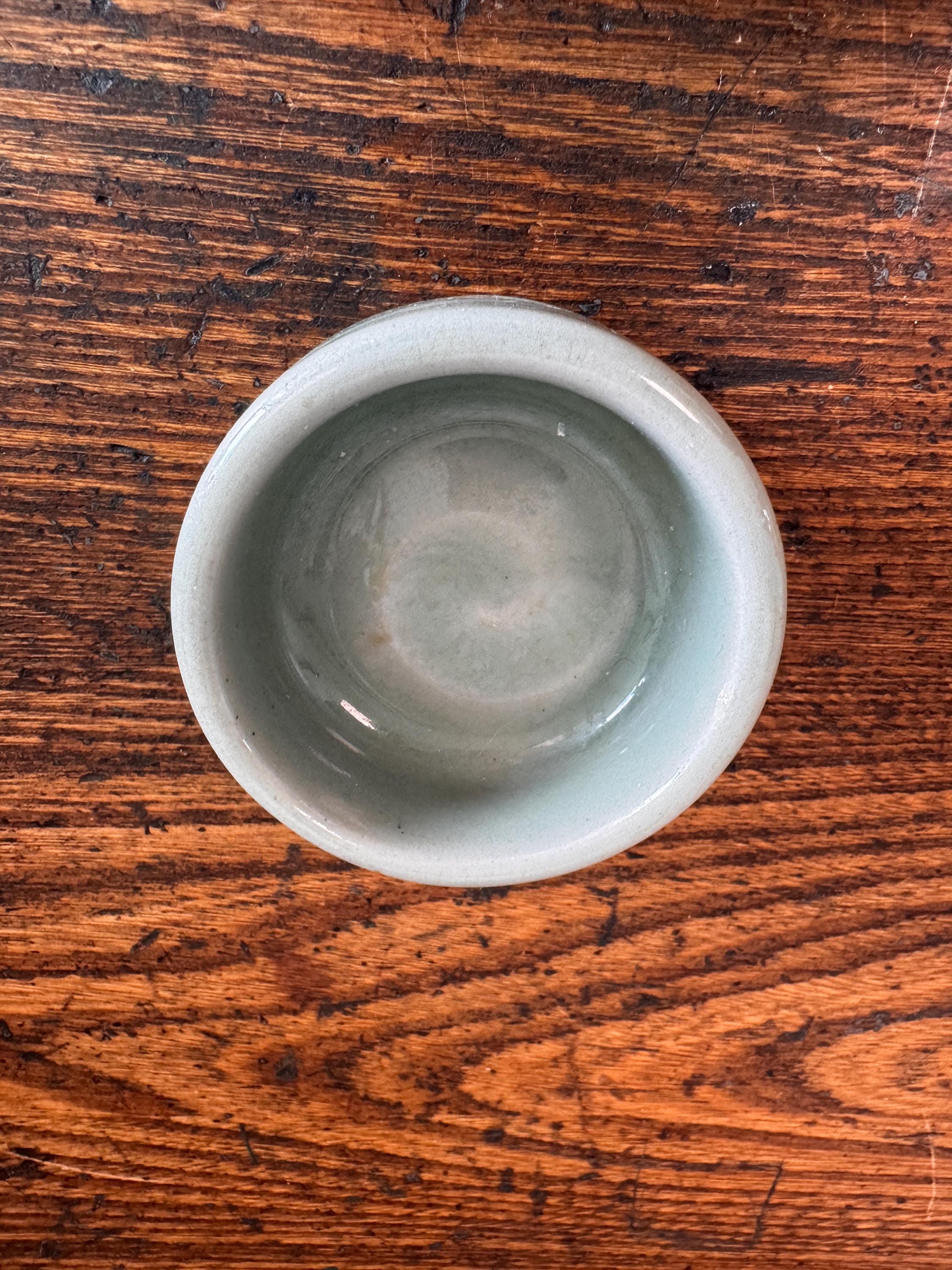 Pair of Small Celadon Ceramic Bowls