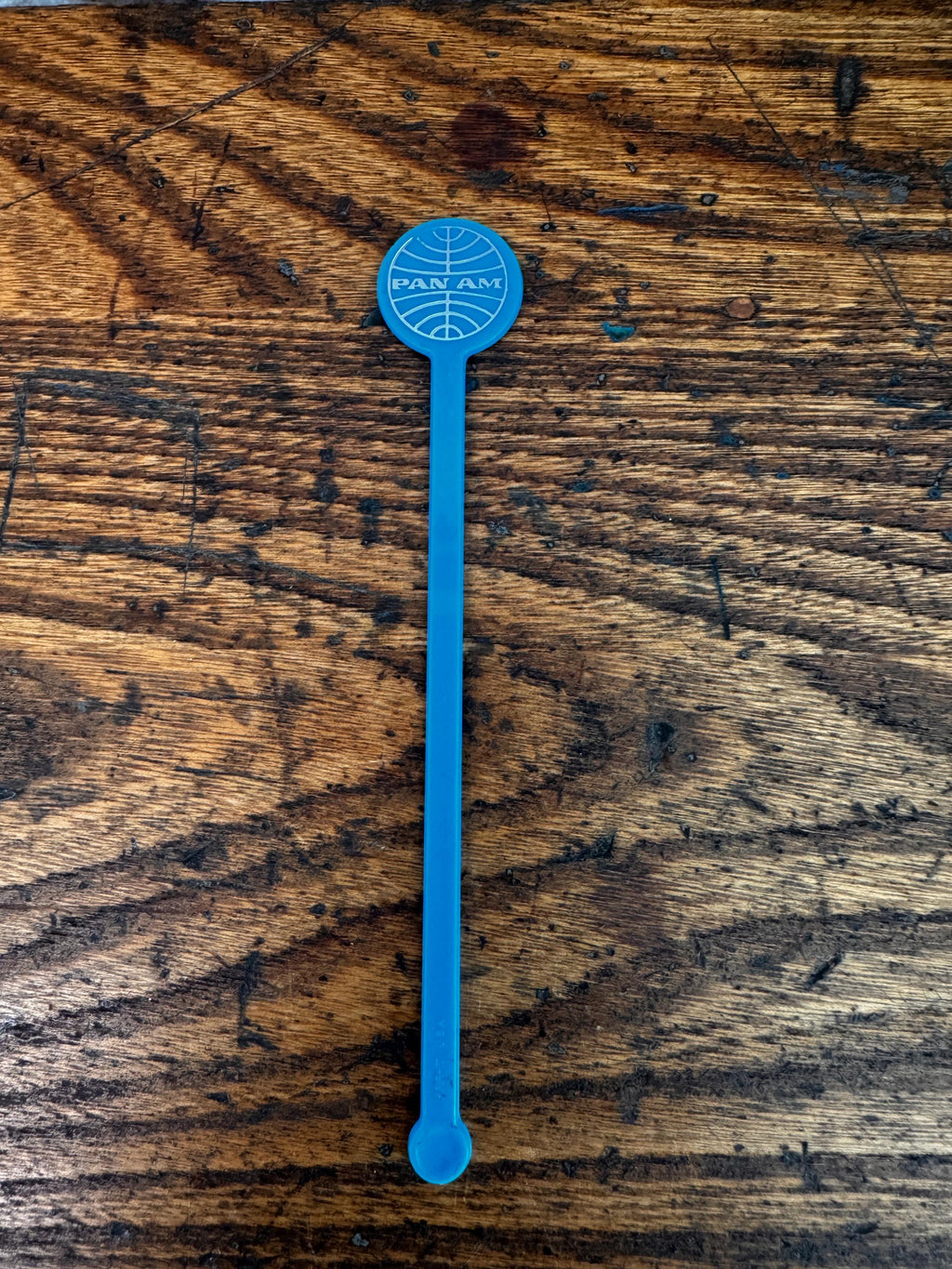 Pan Am Blue Plastic Drink Stir Stick