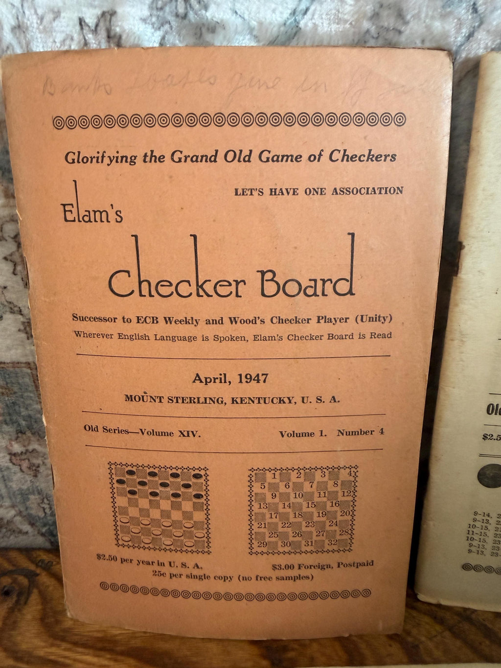 Lot of 5 Vintage Elam's Checker Board Magazines from 1947-1949