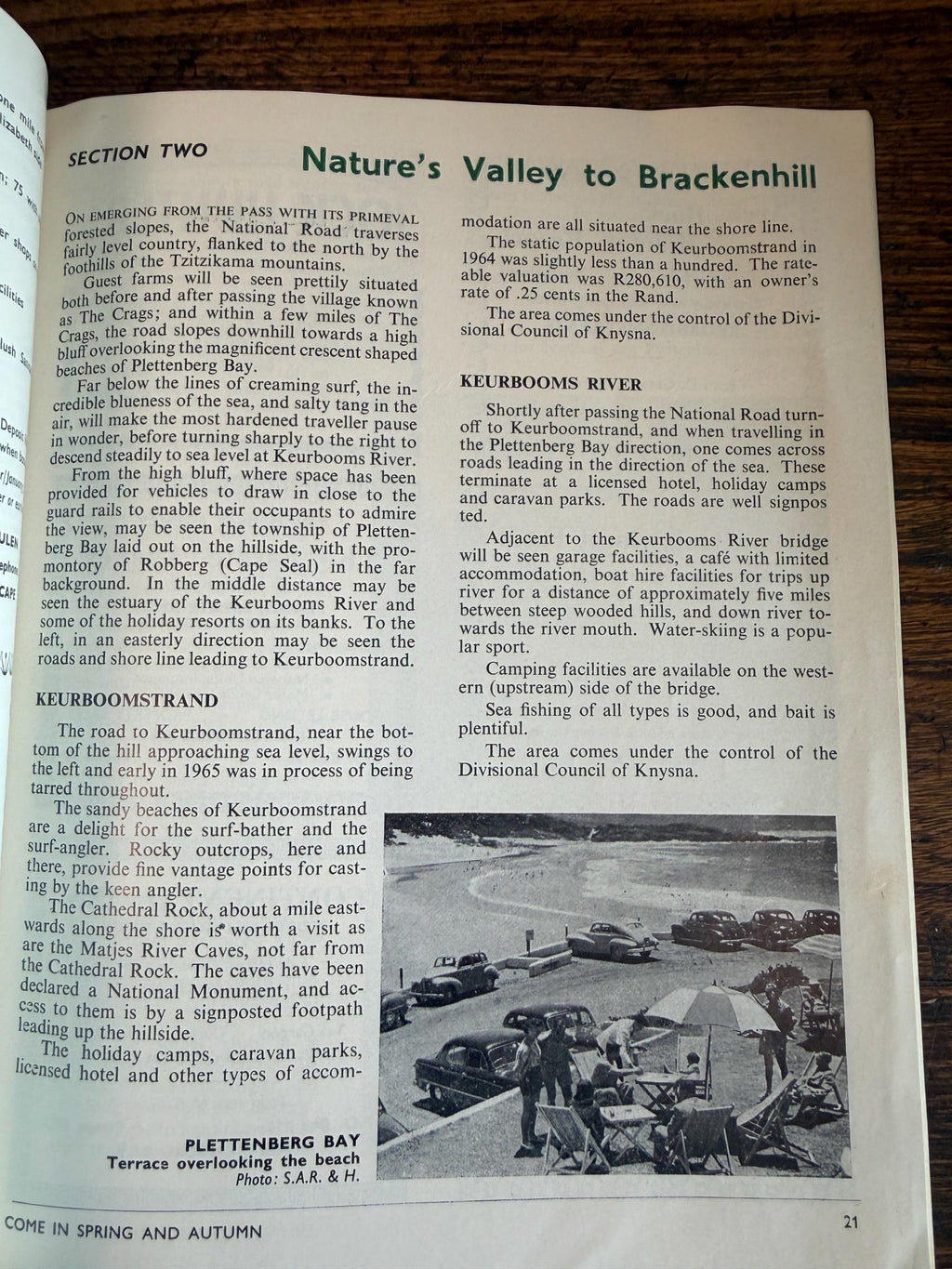 THE GARDEN ROUTE... in Spring and Autumn by The Publicity Association of Knysna Plettenberg Bay and District | 1965 Book