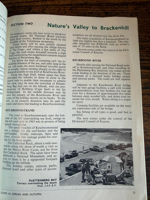 1965 Knysna, Plettenberg Bay Garden Route Guidebook
