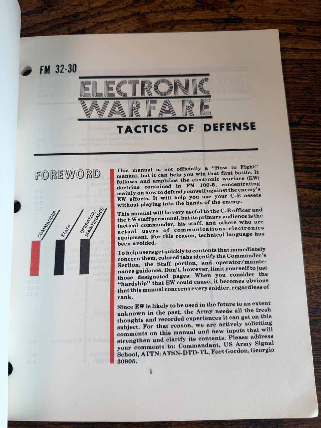 Electronic Warfare Tactics of Defense Field Manual FM 32-30