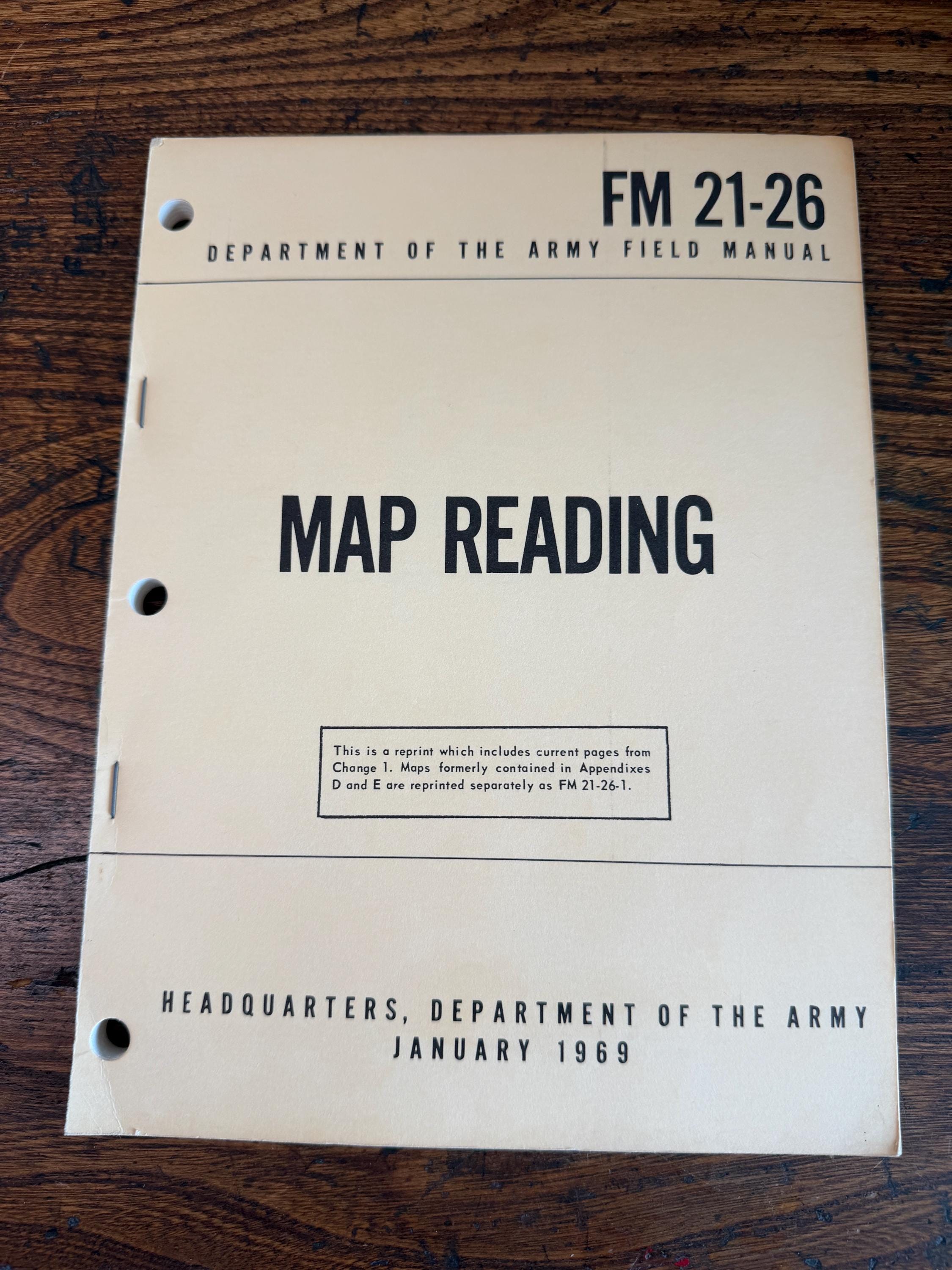 FM 21-26 Map Reading Field Manual by US Army | 1969 Paperback
