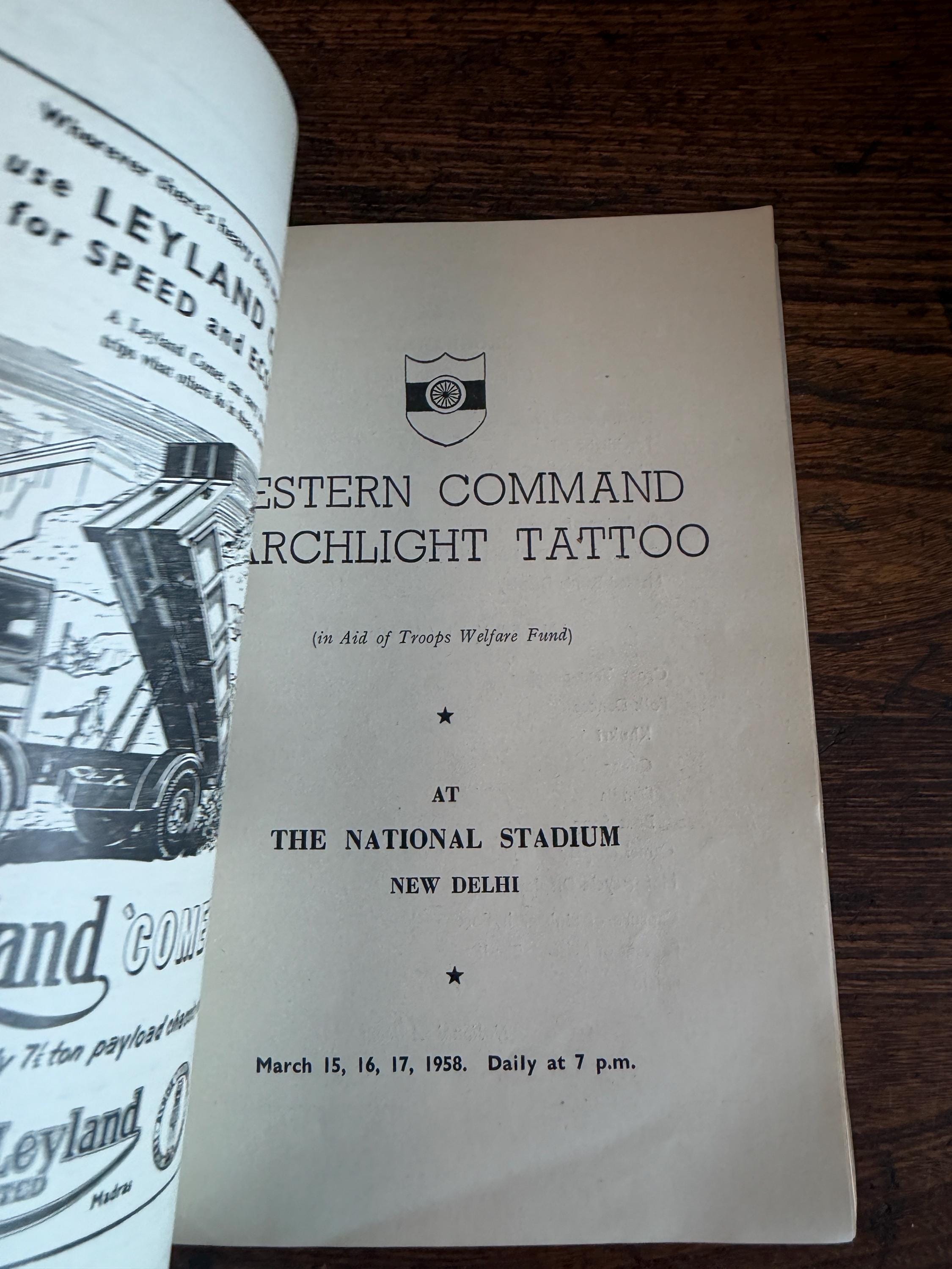 Western Command Military Searchlight Tattoo Program 1958