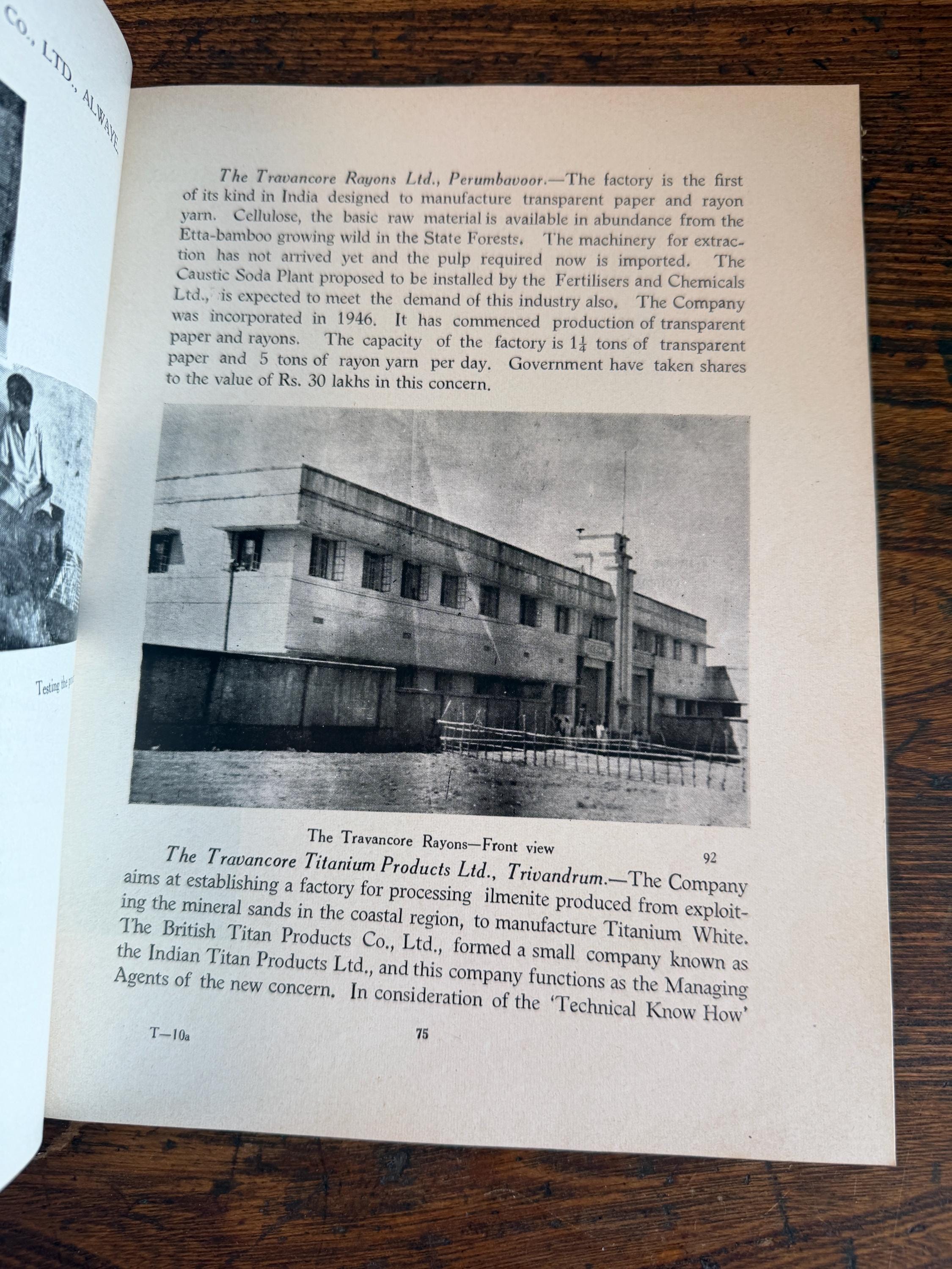 Travancore-Cochin The Treasure Land of the East by The Department of Public Relations | 1951 Paperback
