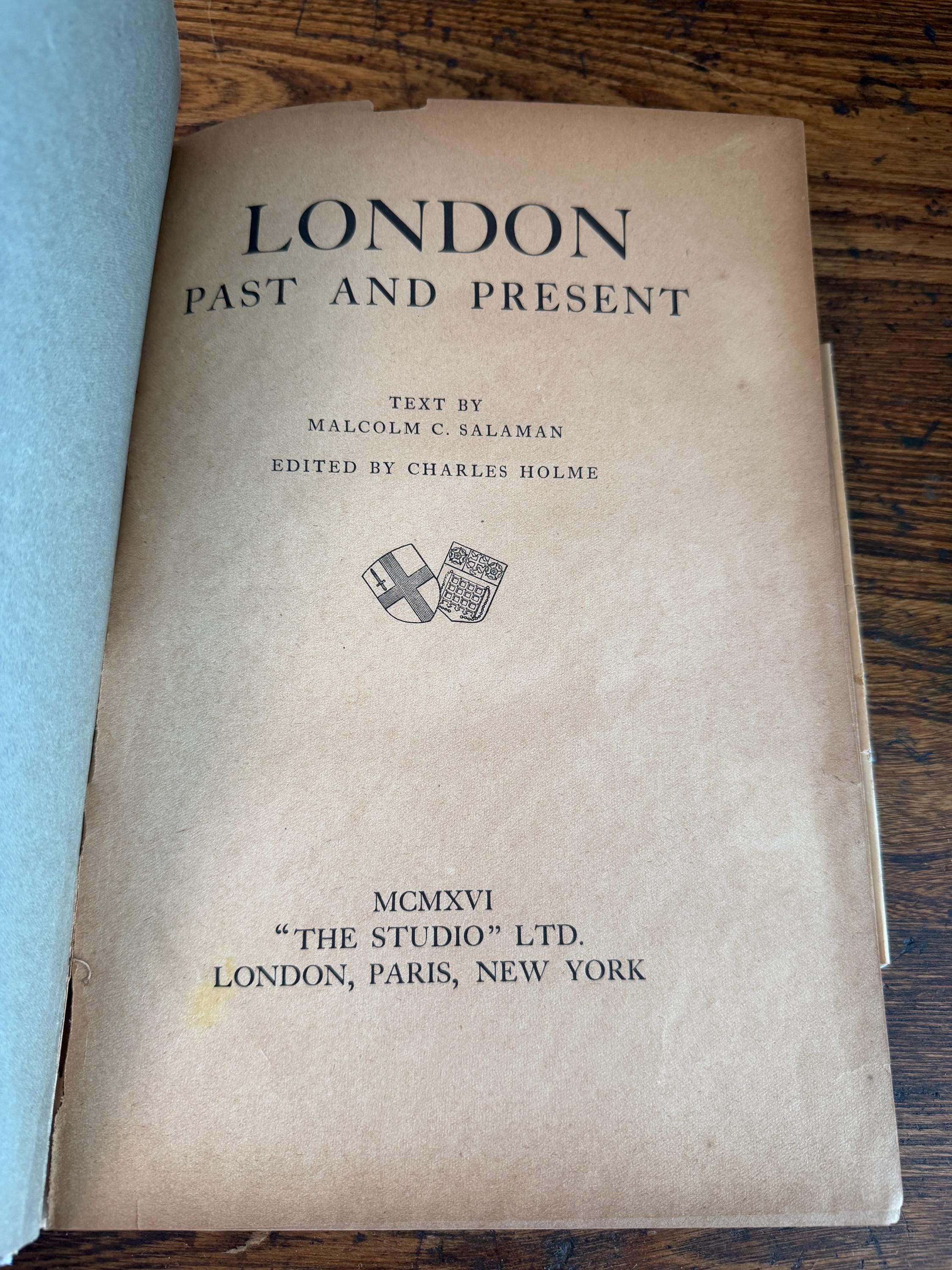 London Past and Present by Malcolm C. Salaman | 1916 Hardback