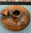 Hammered Copper Chamberstick Candle Holder with Finger Loop
