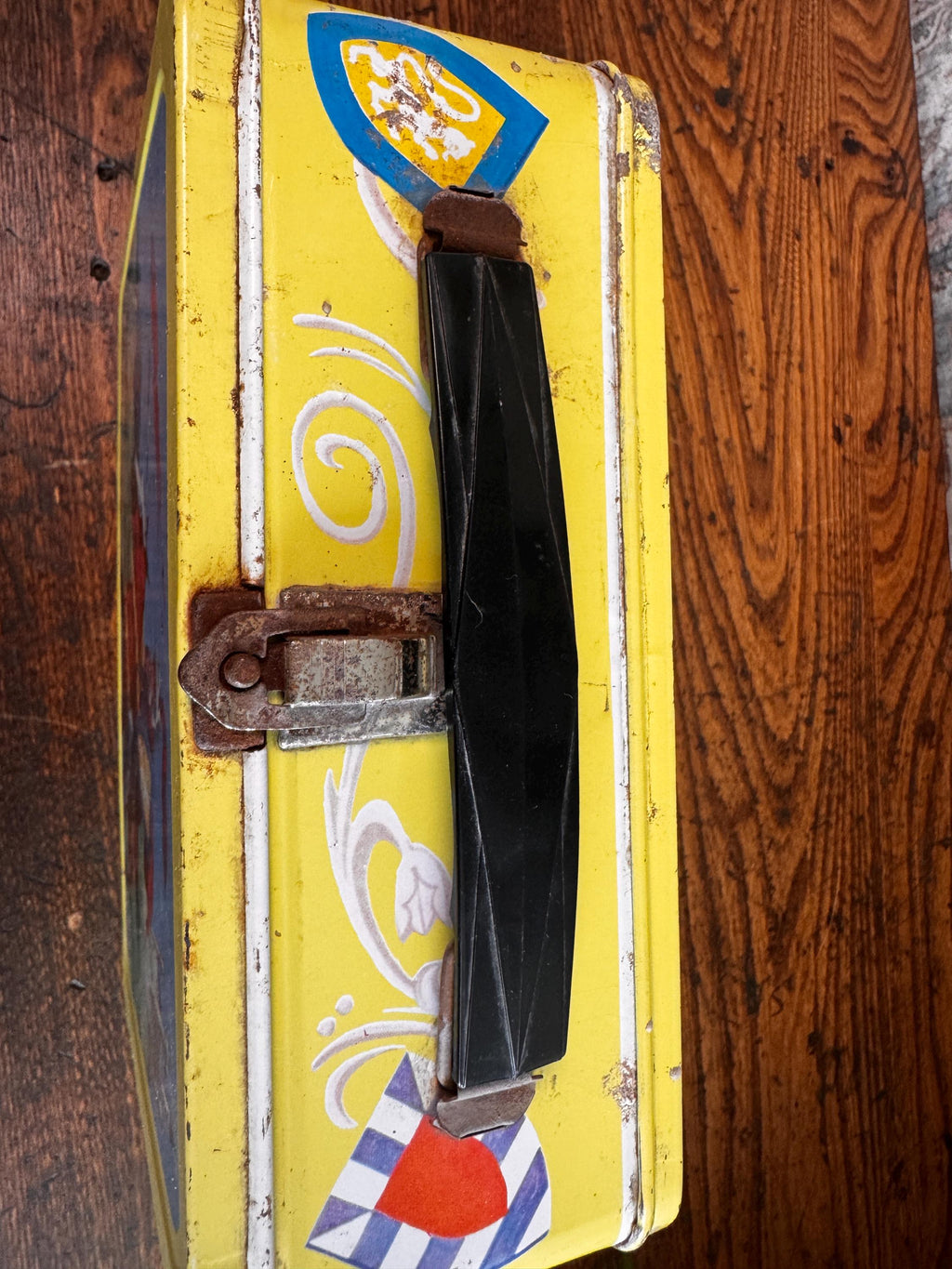 Vintage Metal Lunchbox with Knight and Castle Artwork