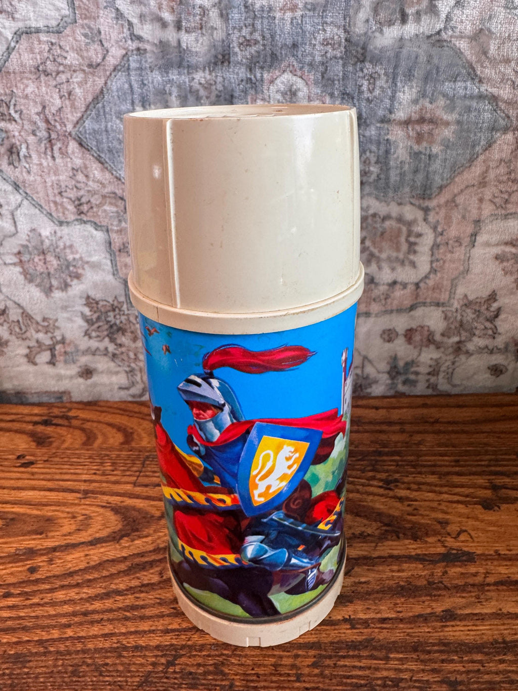 Vintage Metal Lunchbox with Knight and Castle Artwork