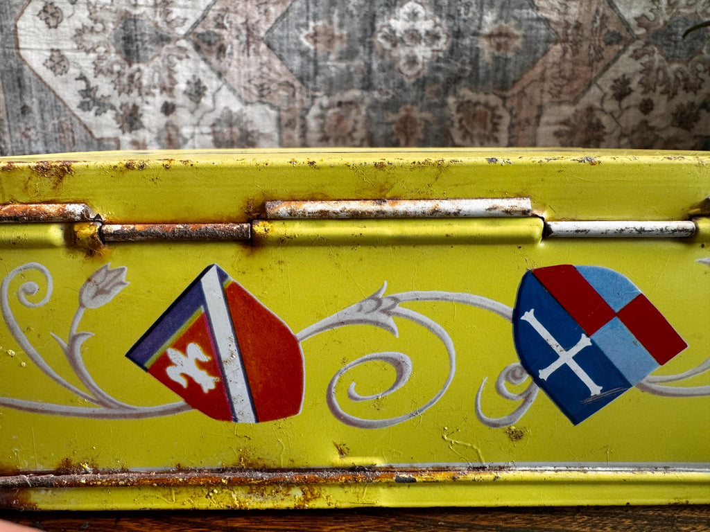 Vintage Metal Lunchbox with Knight and Castle Artwork