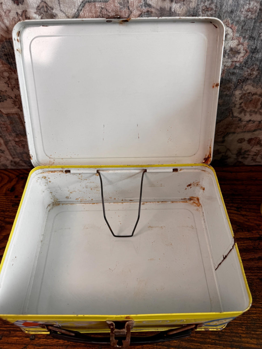 Vintage Metal Lunchbox with Knight and Castle Artwork