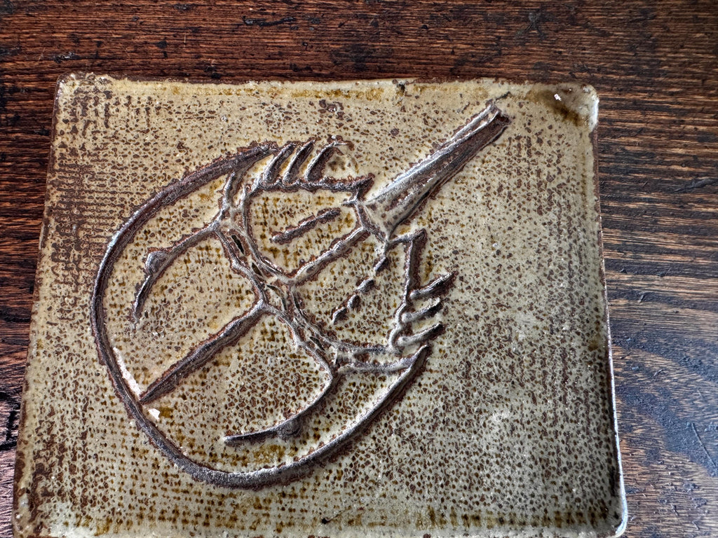 Ceramic Wall Plaque with Horseshoe Crab Design