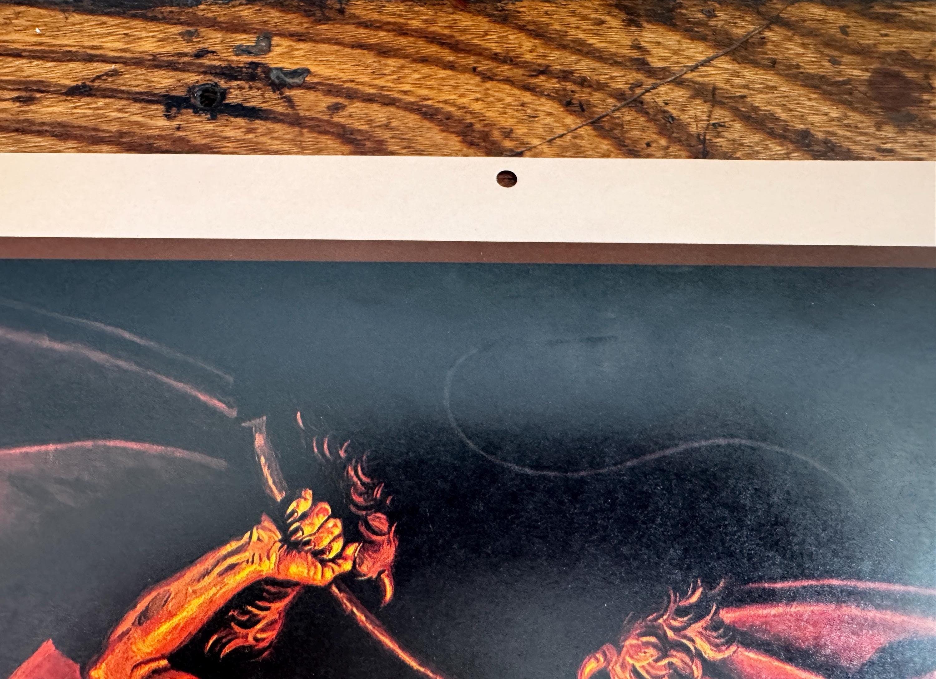 The Balrog Fantasy Art Print by Hildebrandt | 1977 Calendar Page