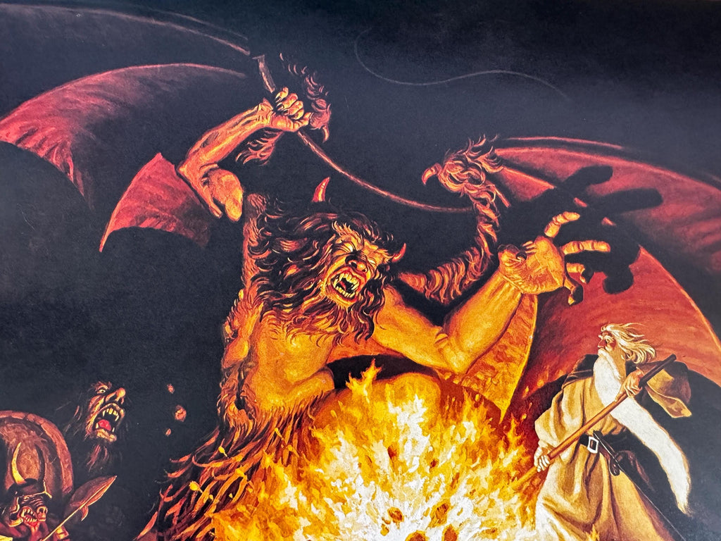 The Balrog Fantasy Art Print by Hildebrandt | 1977 Calendar Page