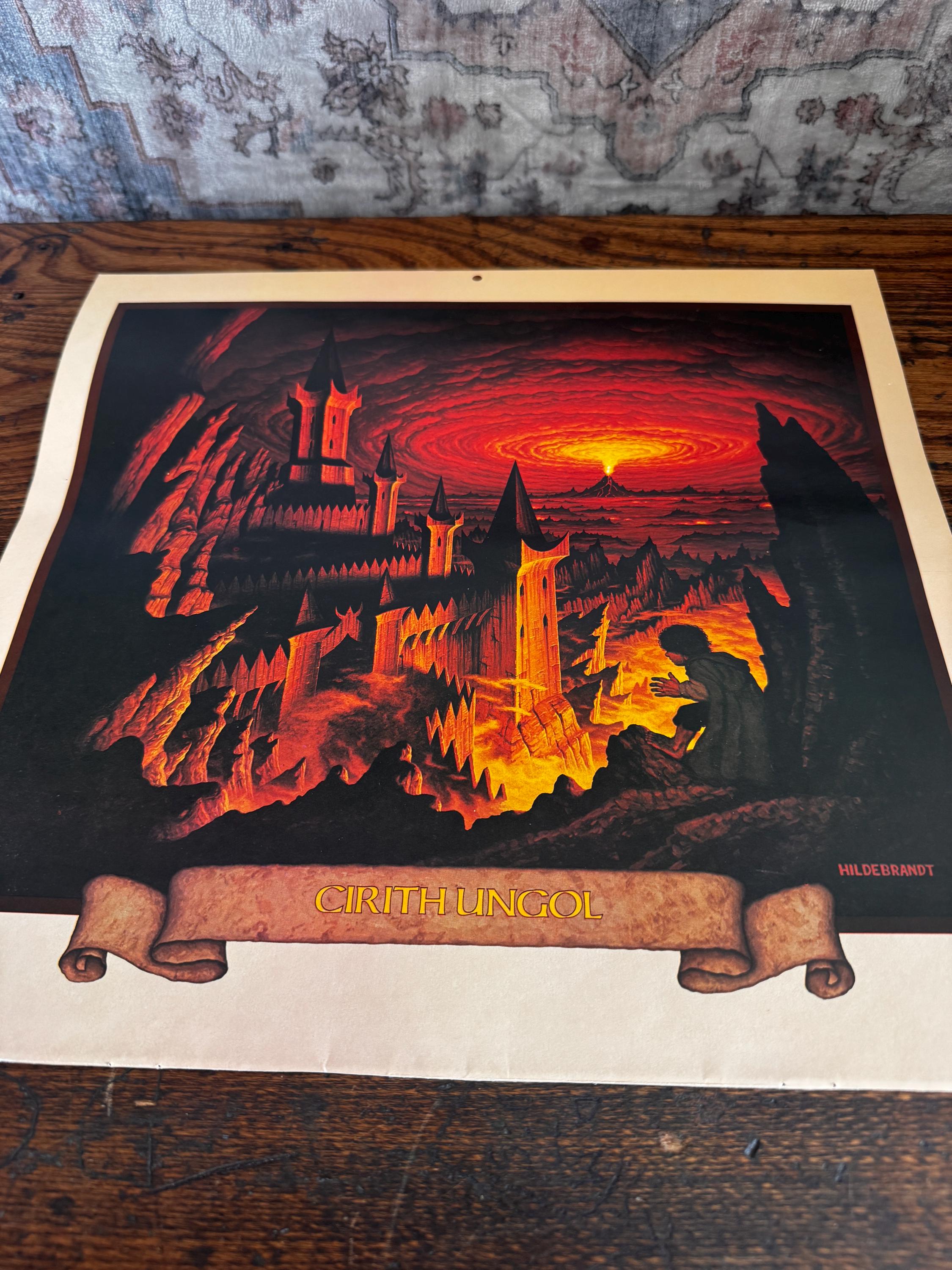 Cirith Ungol Art Print Fantasy Art Print by Hildebrandt | 1977 Calendar Page