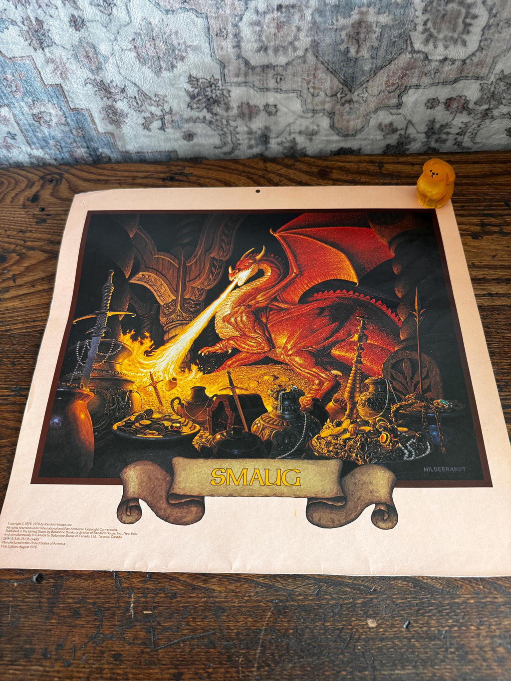 Smaug Fantasy Art Print by Hildebrandt | 1977 Calendar Page